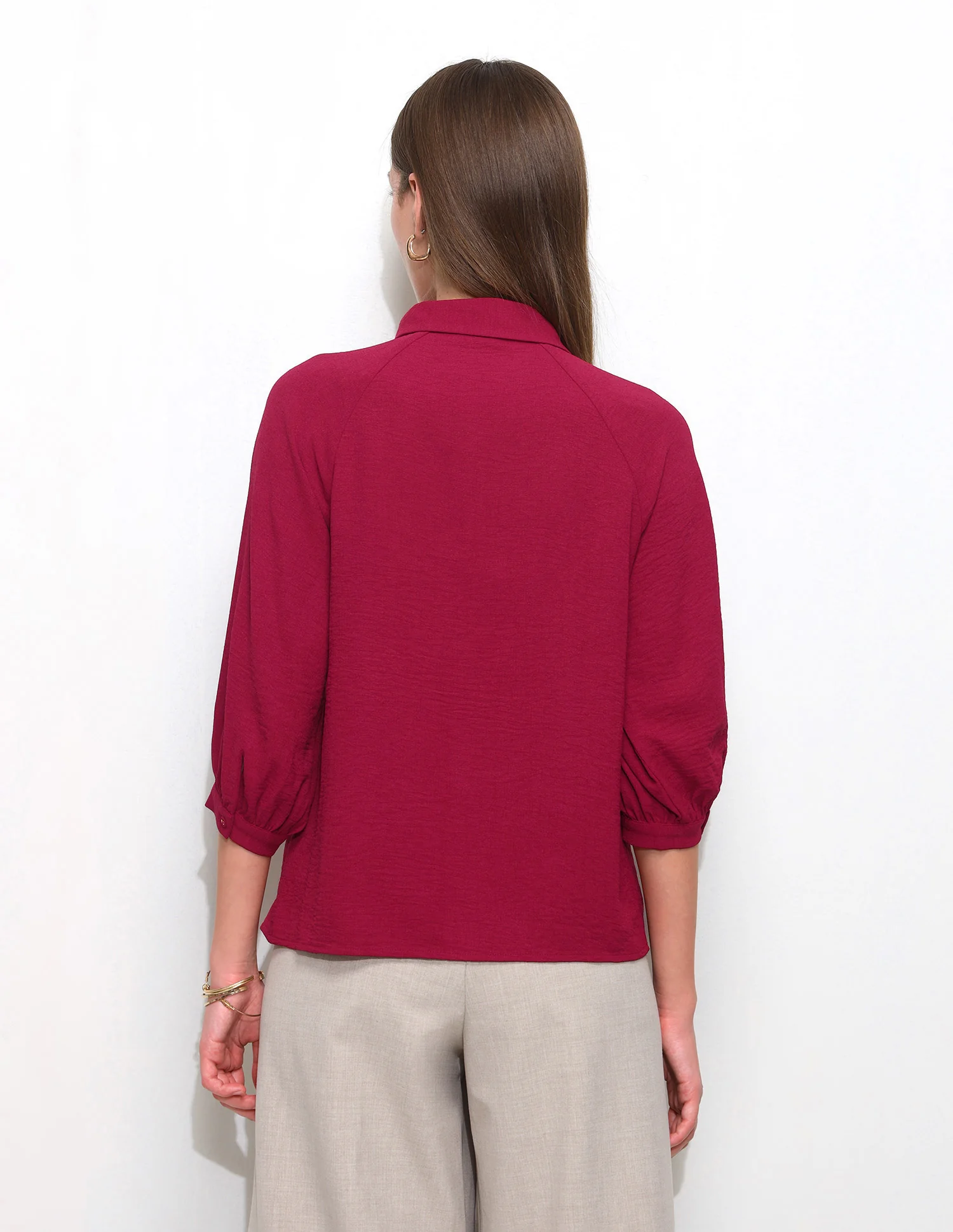 Solid Regular Fit Raglan Shirt - Image 5