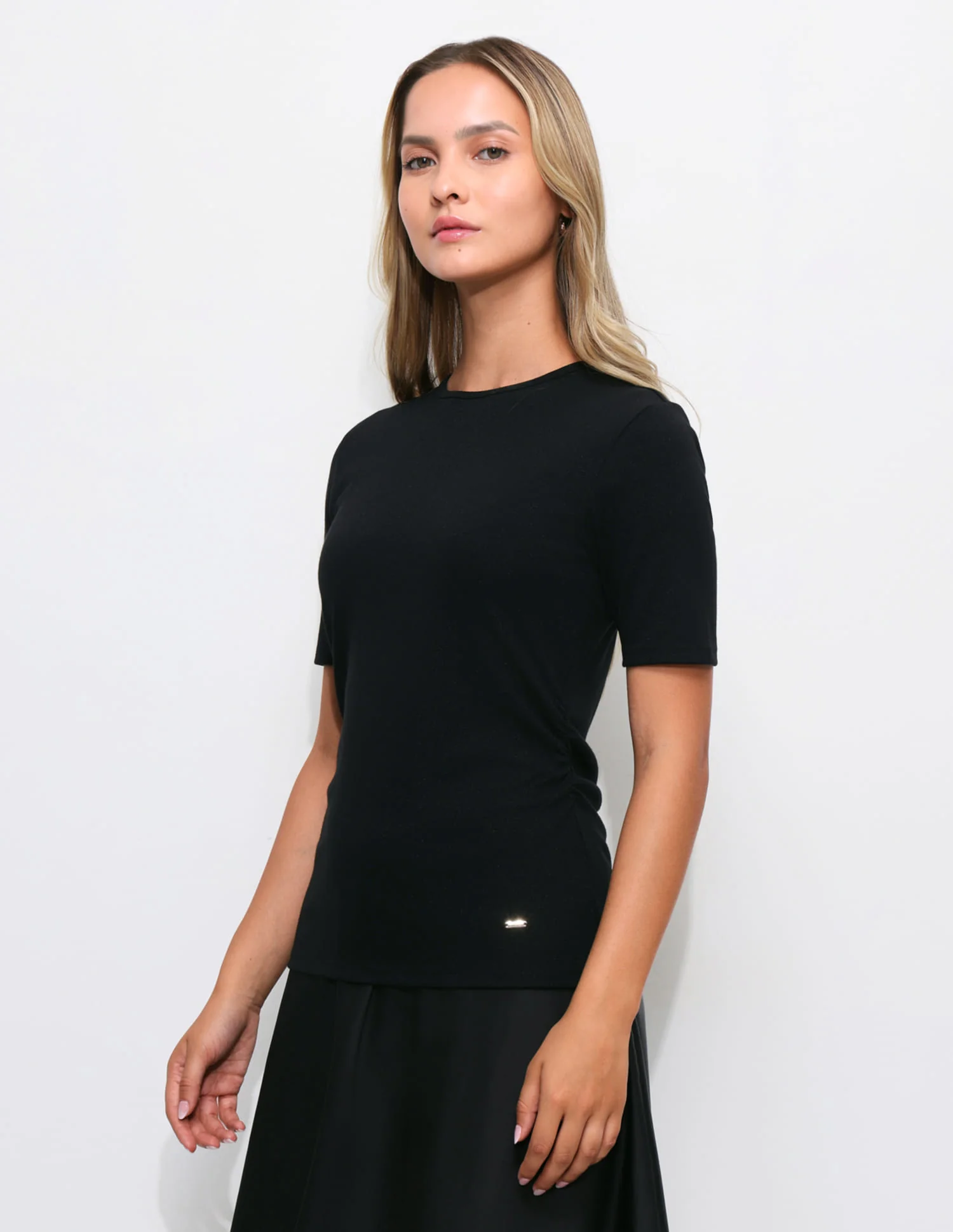 Solid Regular Fit Ruched Top - Image 4