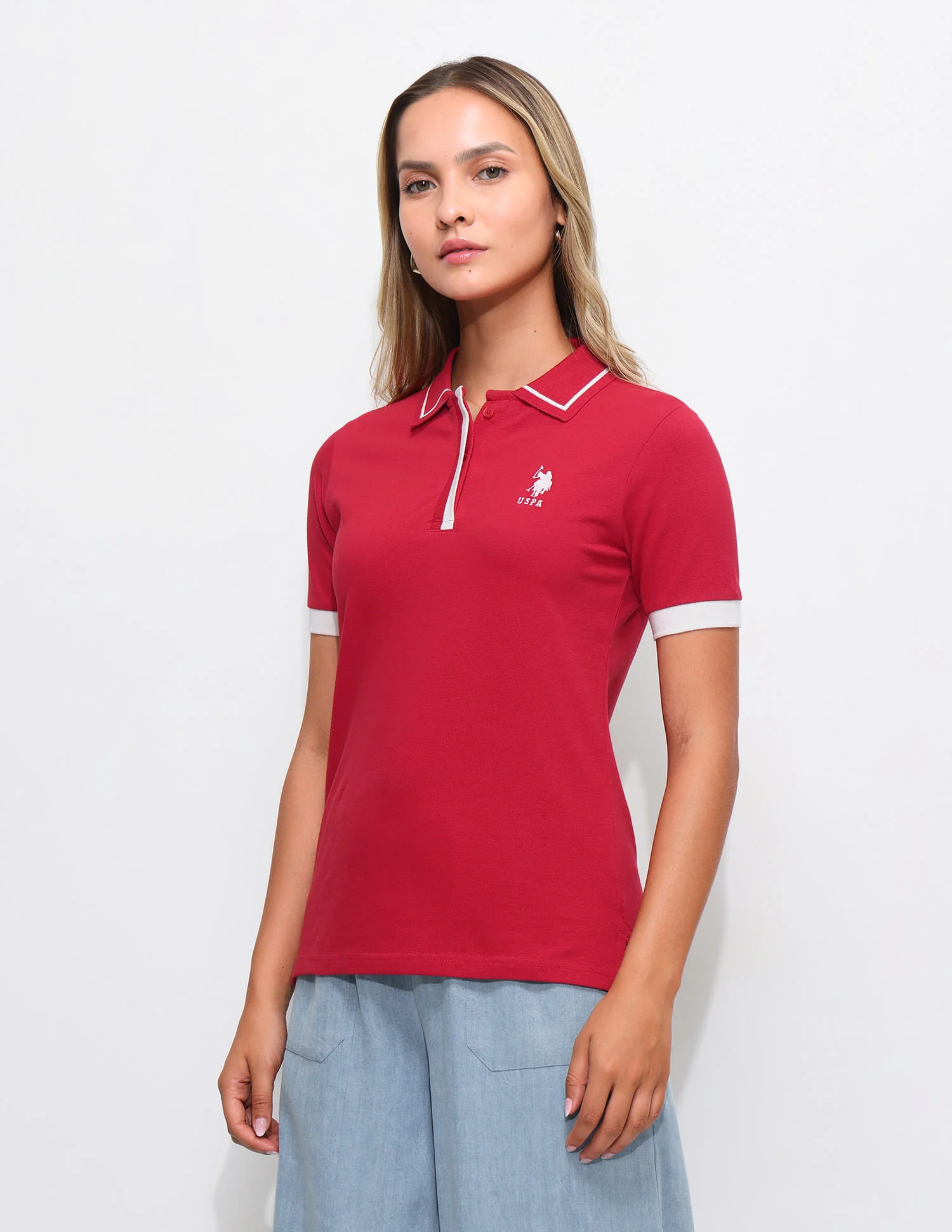 Solid Regular Fit Tipped collar Polo shirt - Image 4