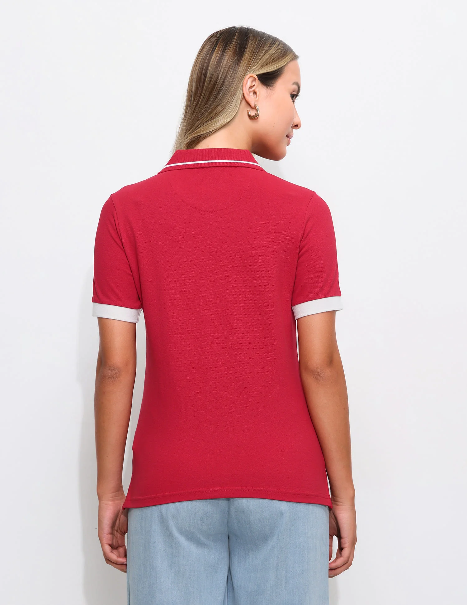Solid Regular Fit Tipped collar Polo shirt - Image 5