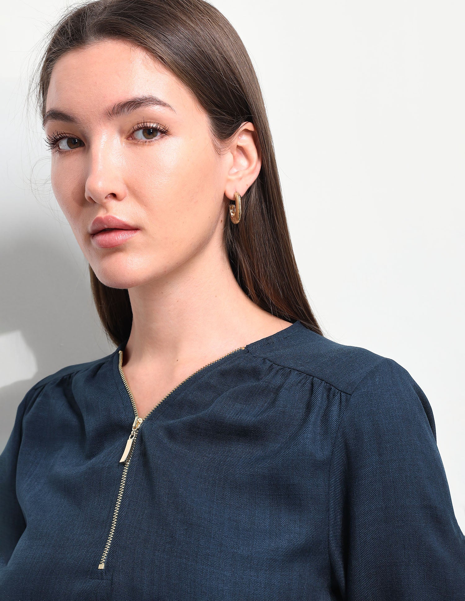 Solid Regular Fit Zipper Top - Image 7