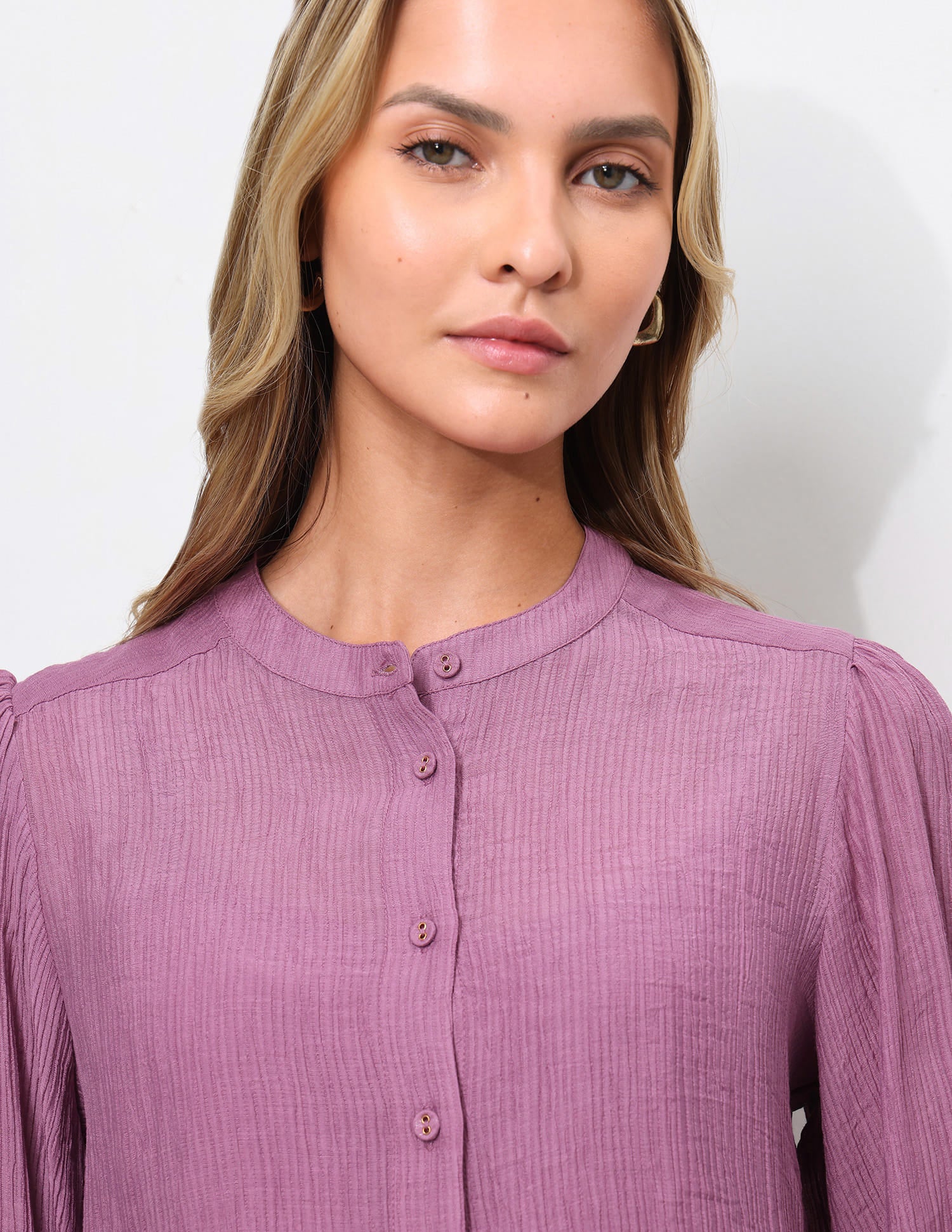 Solid Relaxed Fit Blouson Top - Image 7
