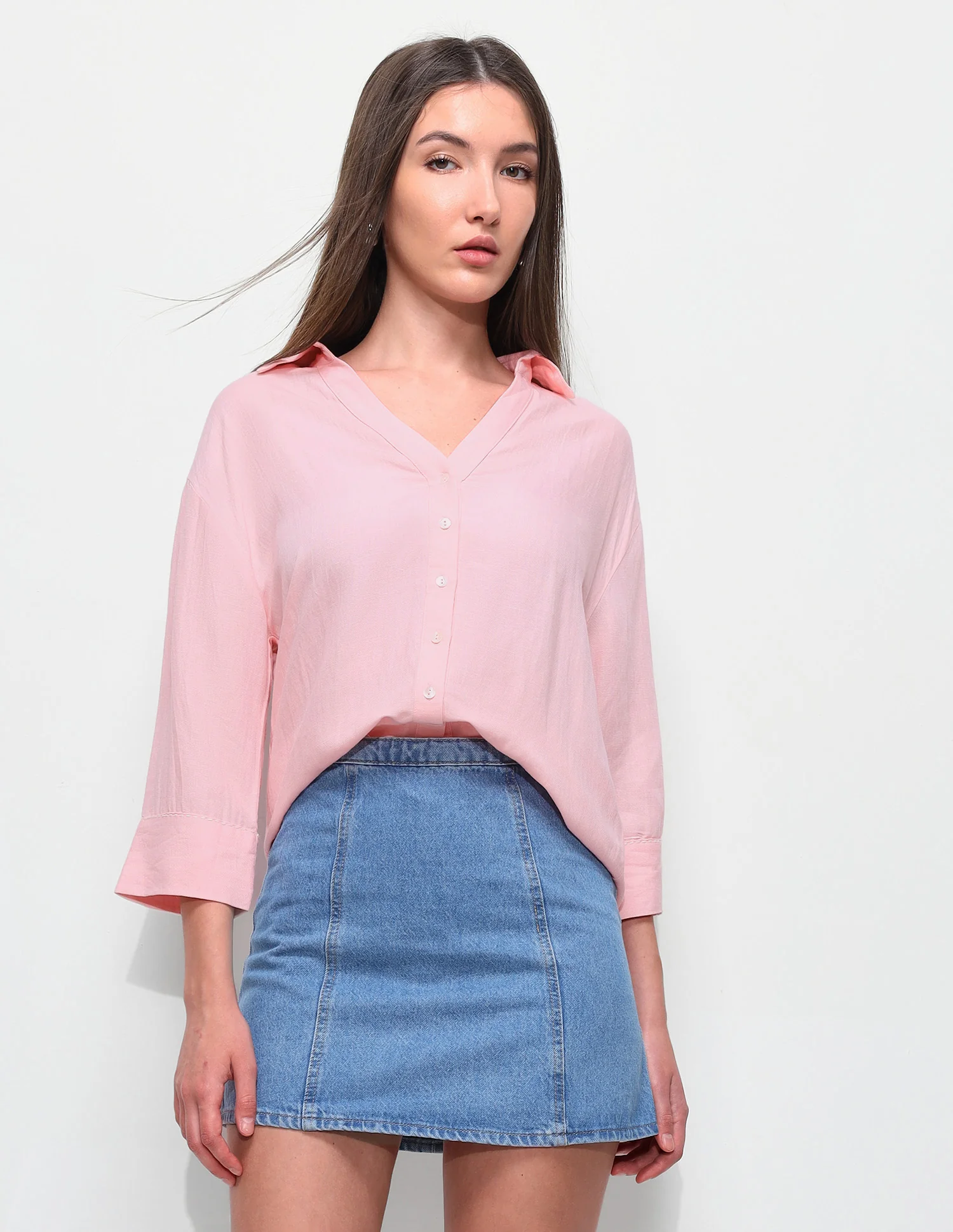 Solid Relaxed Fit Drop Shoulder Shirt