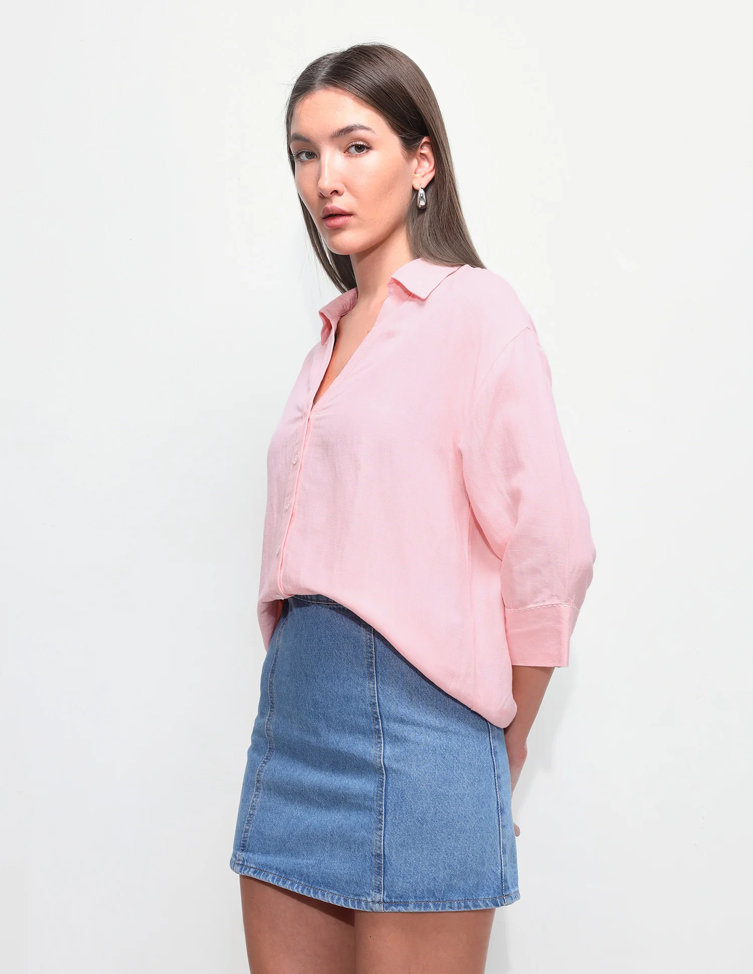 Solid Relaxed Fit Drop Shoulder Shirt - Image 4