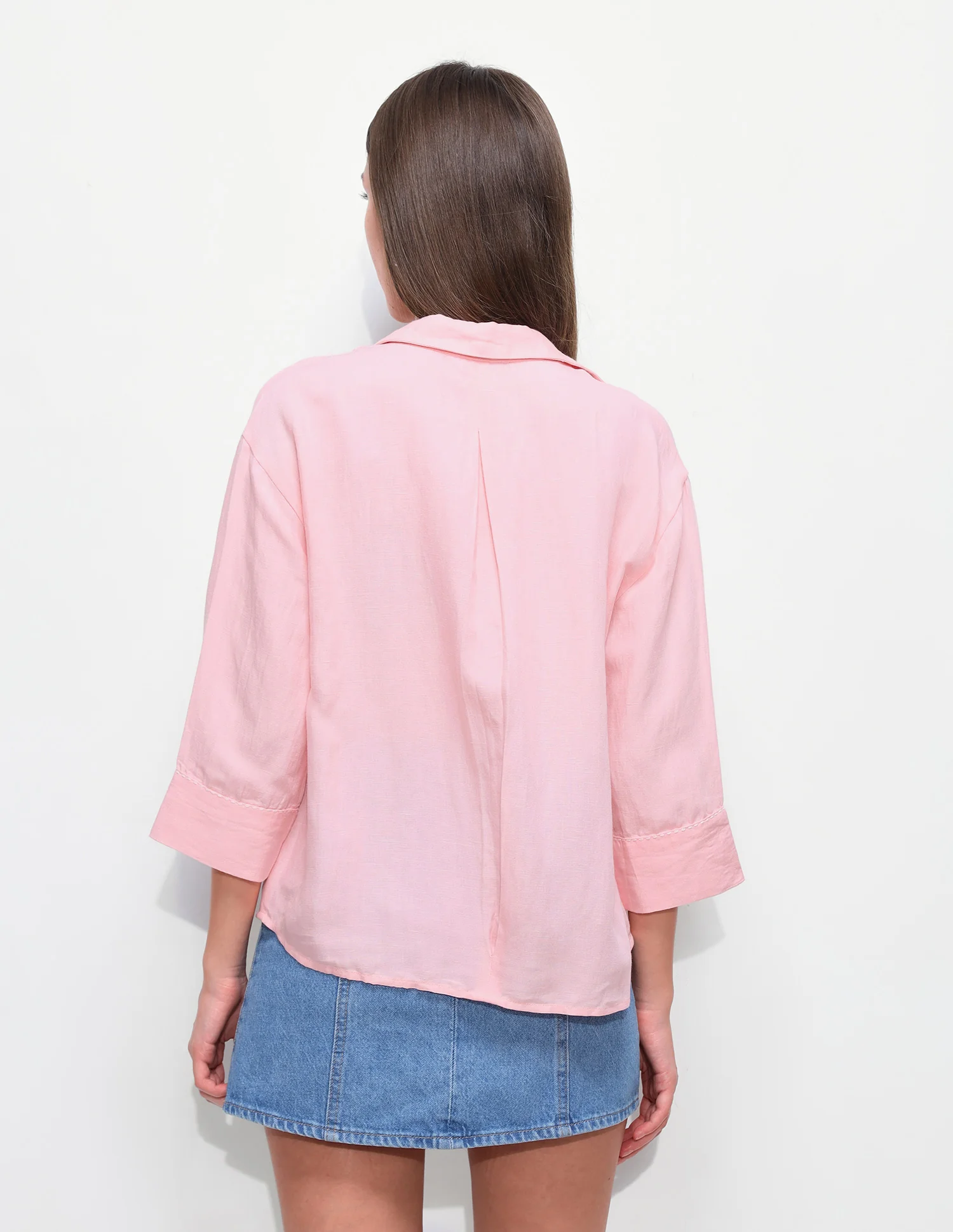 Solid Relaxed Fit Drop Shoulder Shirt - Image 5
