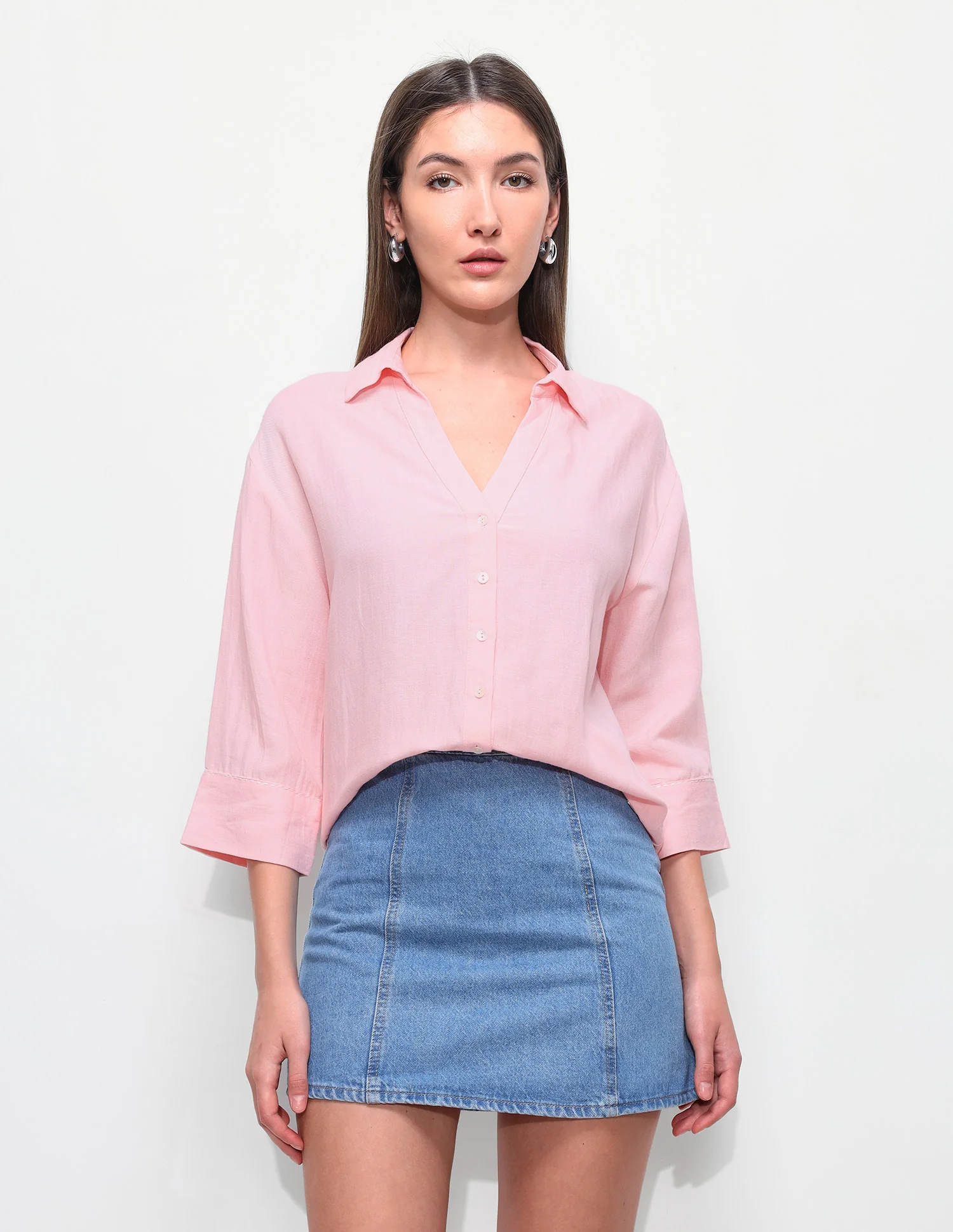 Solid Relaxed Fit Drop Shoulder Shirt - Image 6