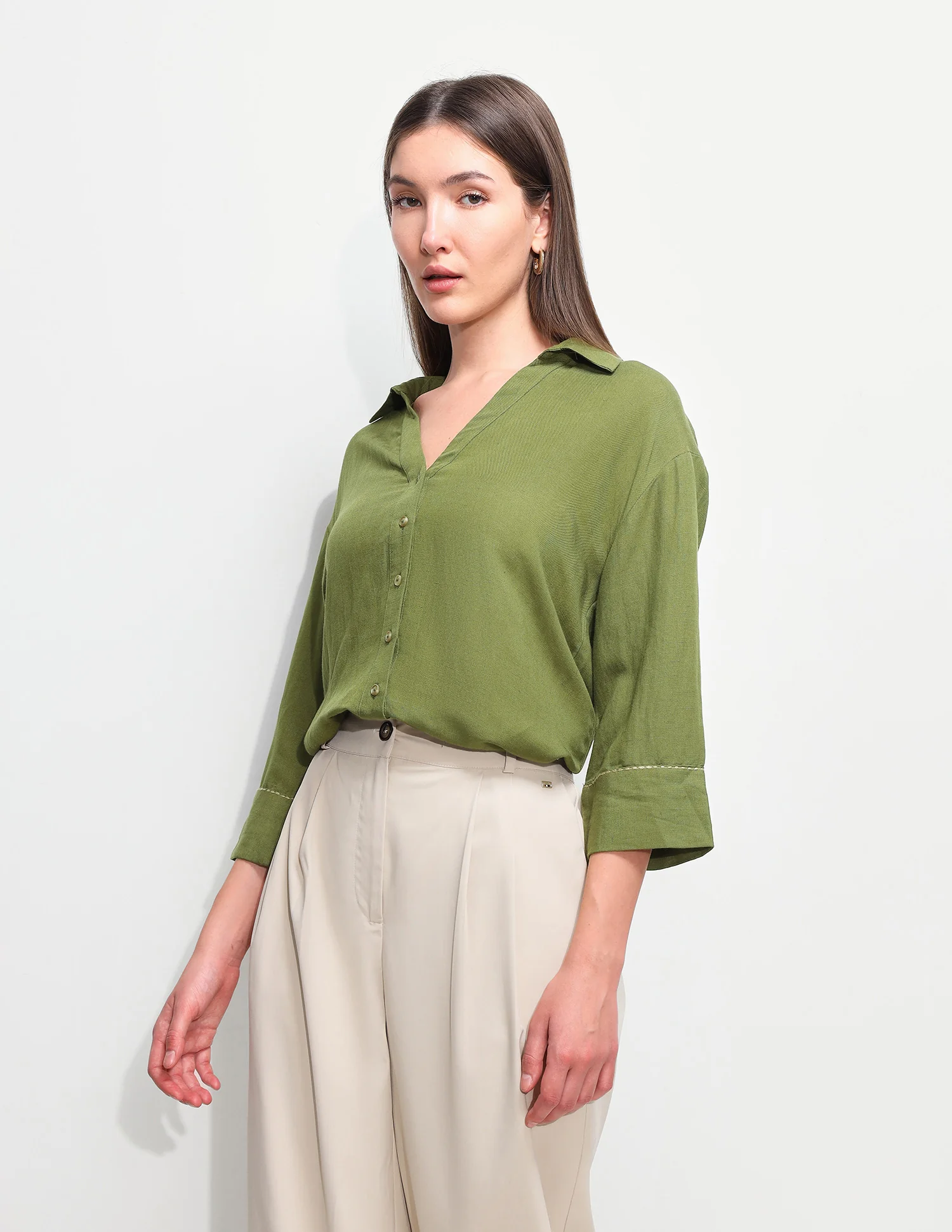 Solid Relaxed Fit Shirt - Image 4