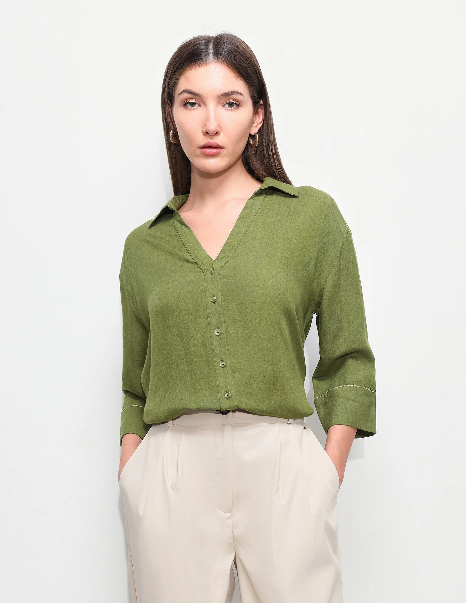 Solid Relaxed Fit Shirt - Image 6