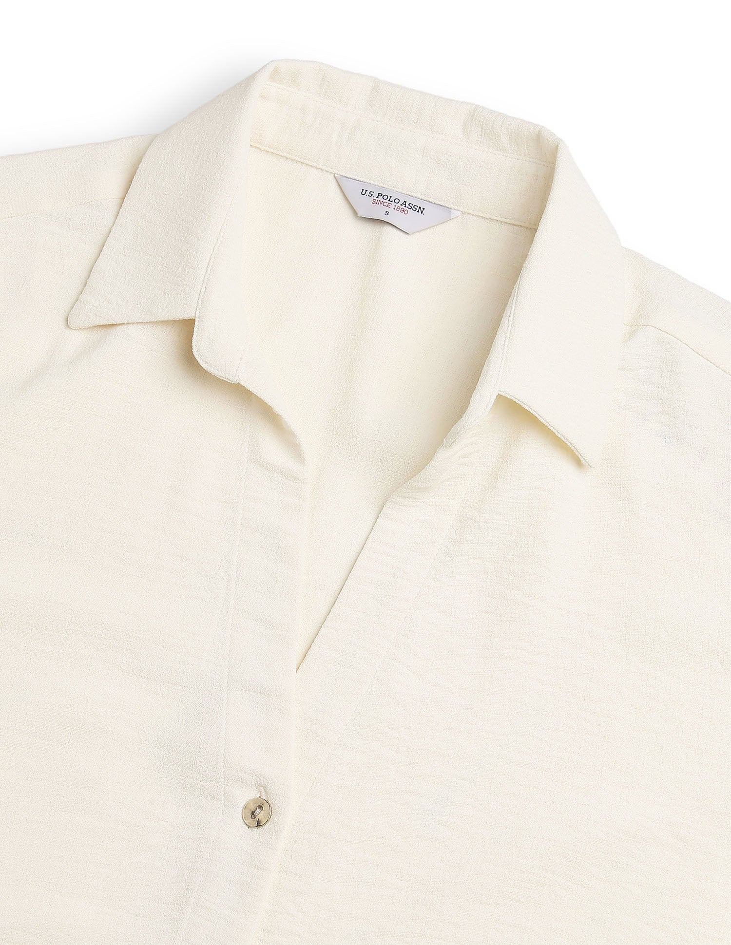 Solid V Neck Collar Shirt - Image 8
