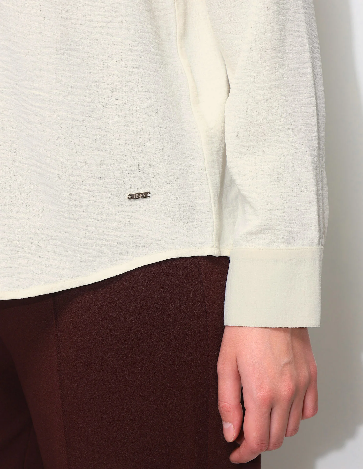 Solid V Neck Collar Shirt - Image 9