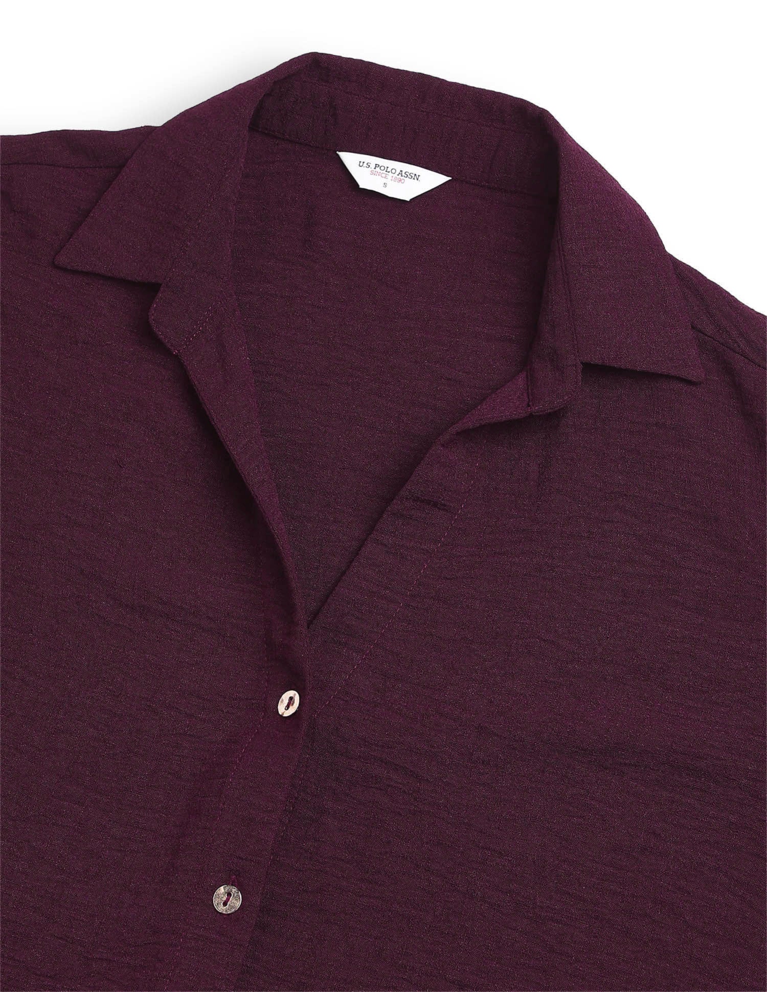 Solid V-Neck Collar Shirt - Image 8