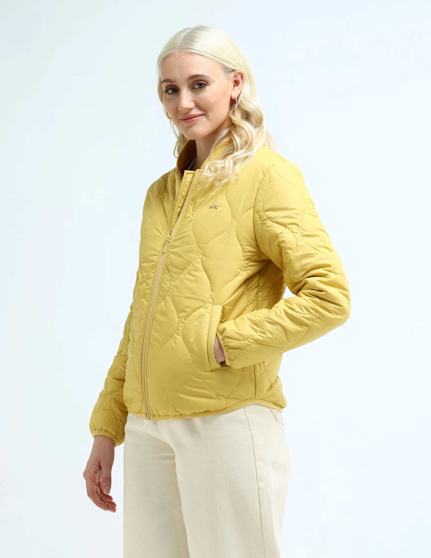 Stand Collar Quilted Jacket - Image 4