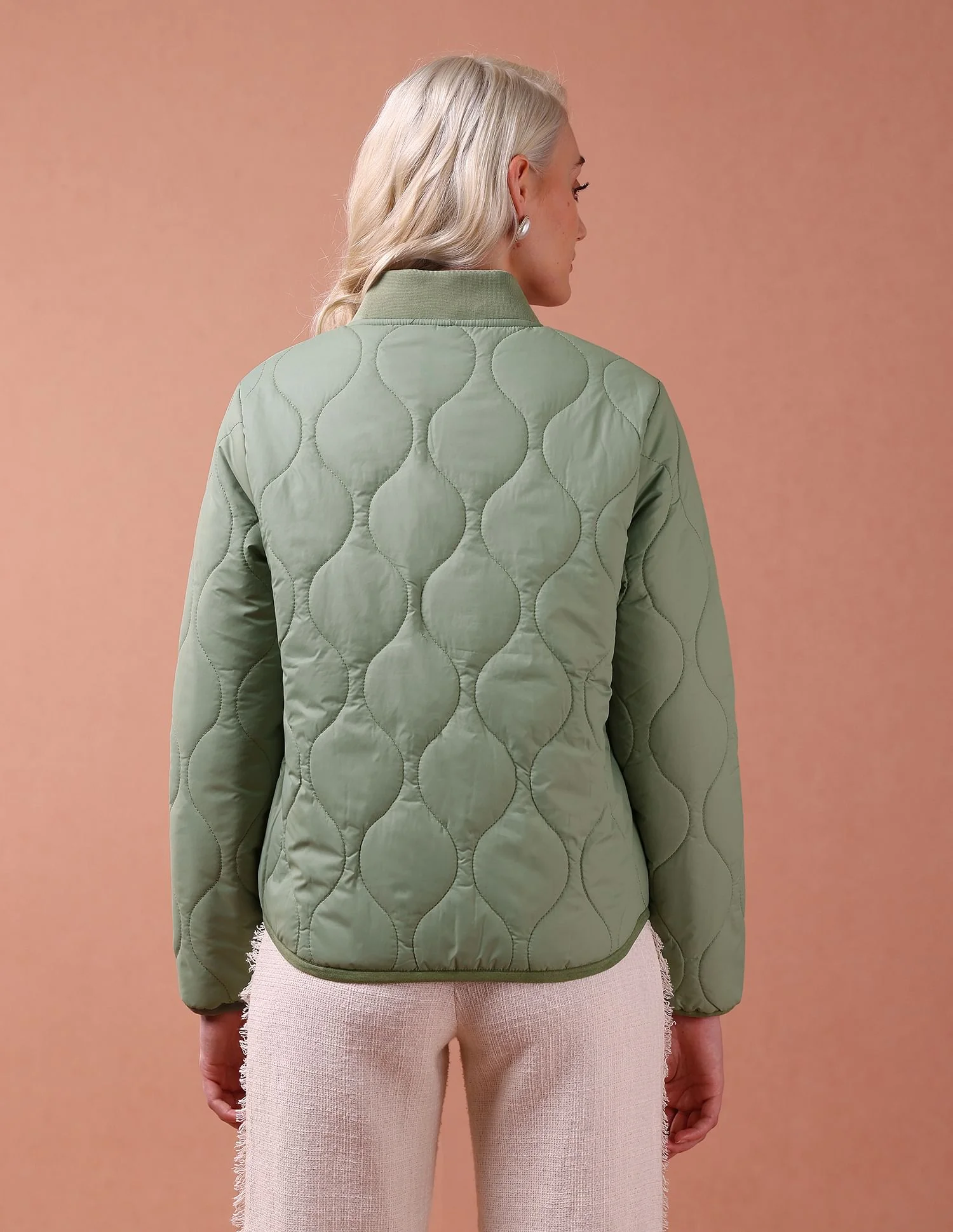 Stand Collar Quilted Jacket - Image 5