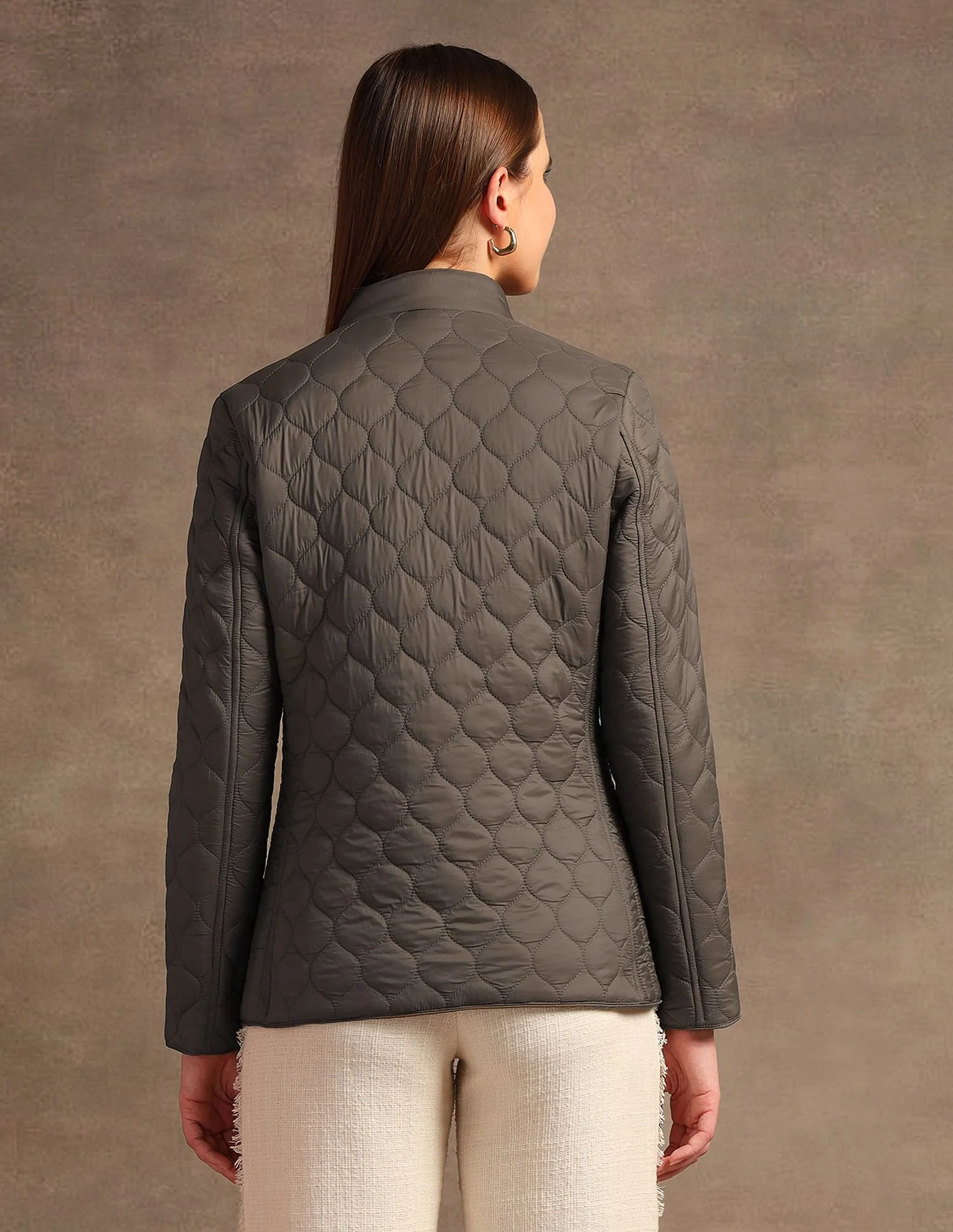 Stand Collar Quilted Jacket - Image 5