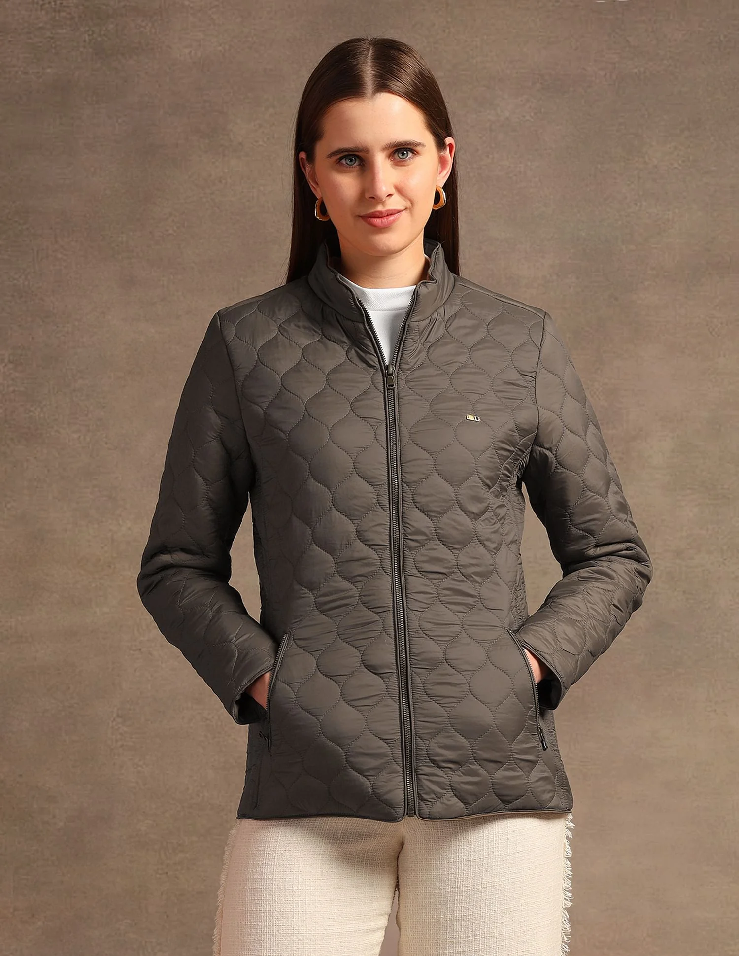 Stand Collar Quilted Jacket - Image 6