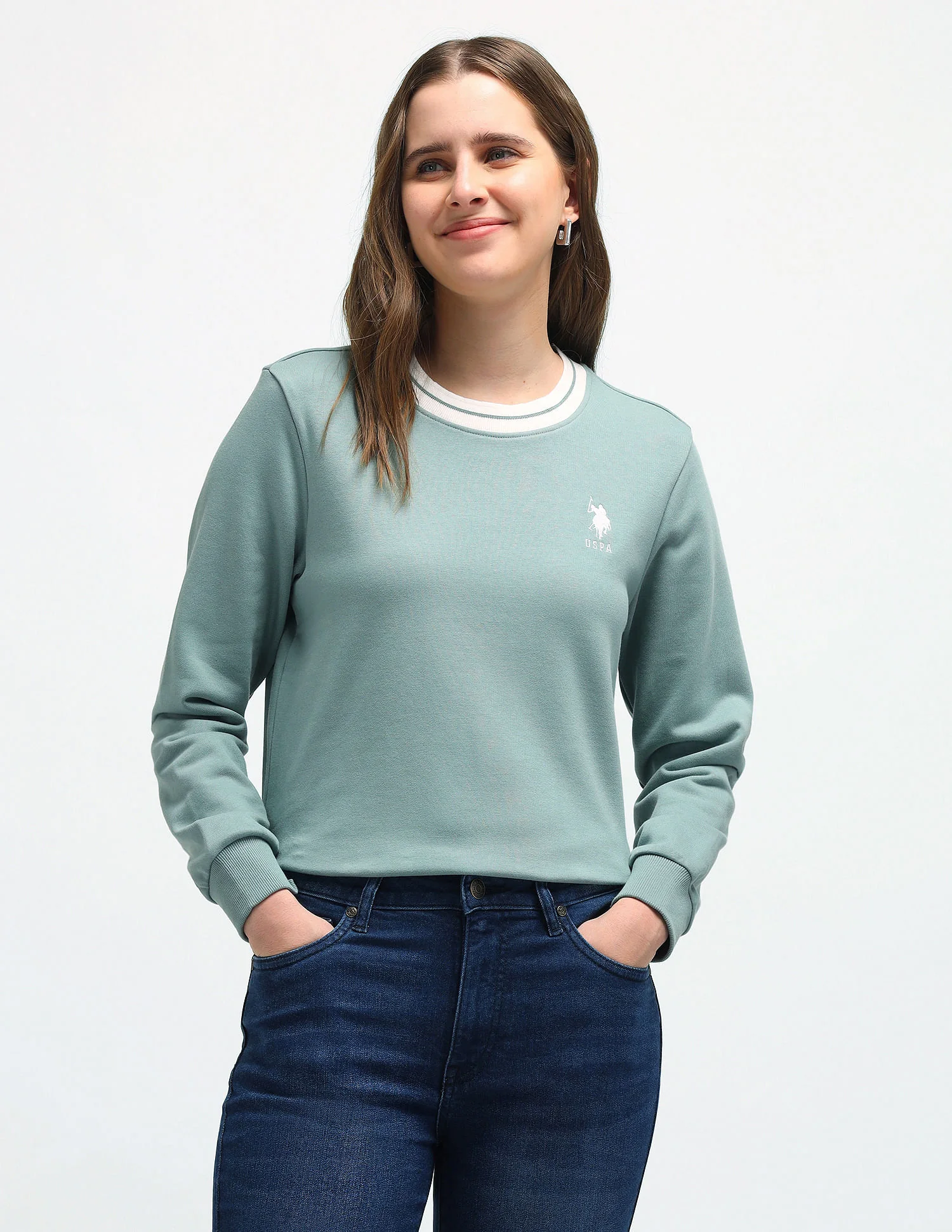 Striped Crew Neck Sweatshirt