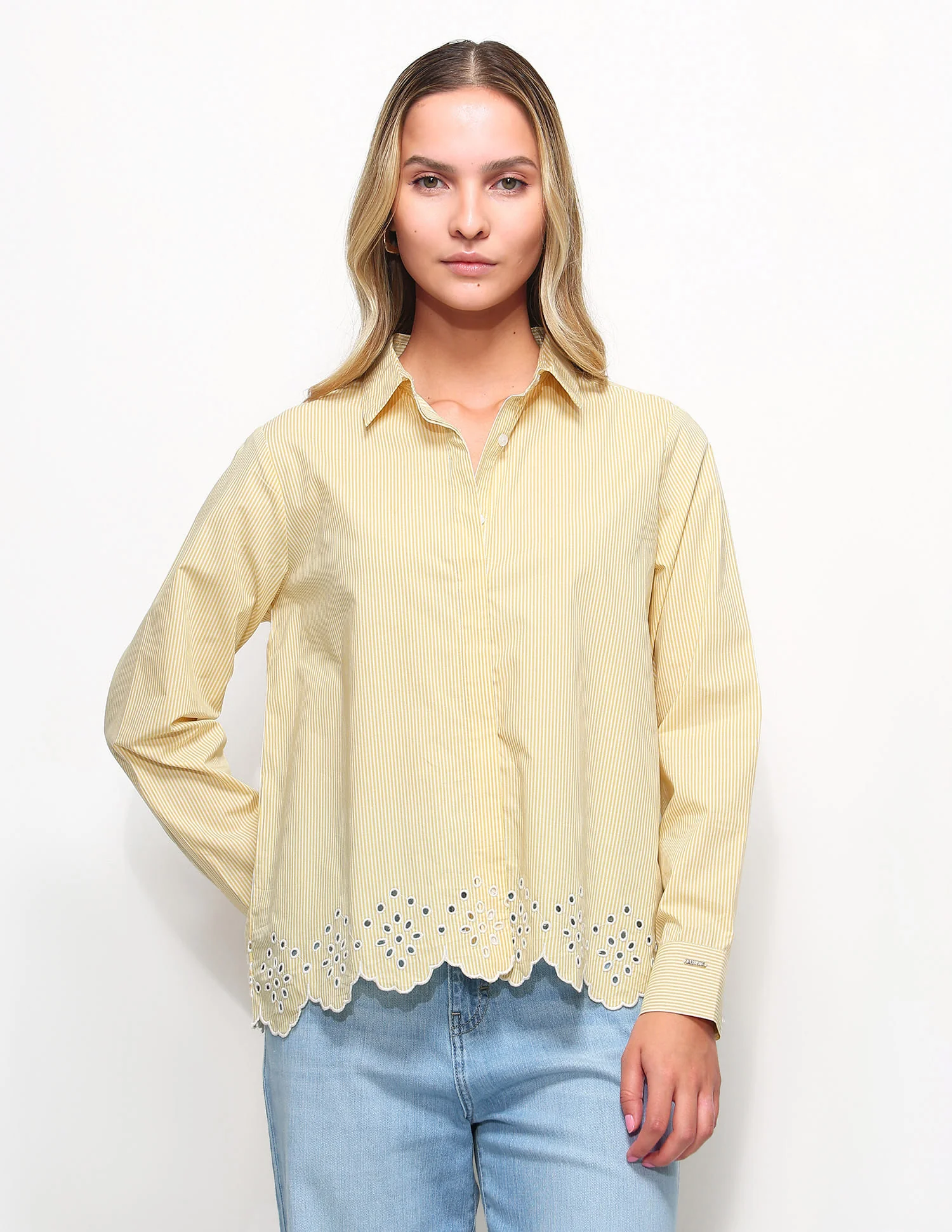 Striped Shirt With Schiffli Border - Image 6