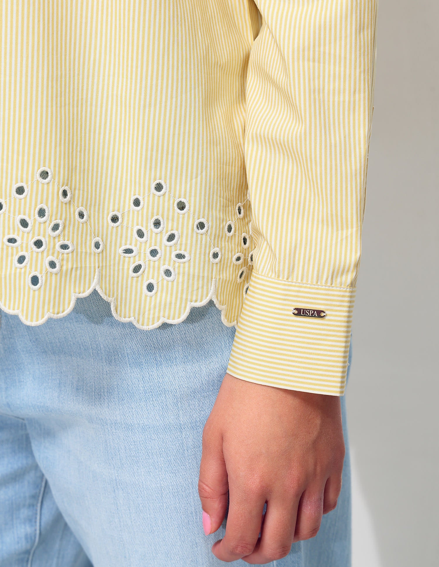 Striped Shirt With Schiffli Border - Image 8