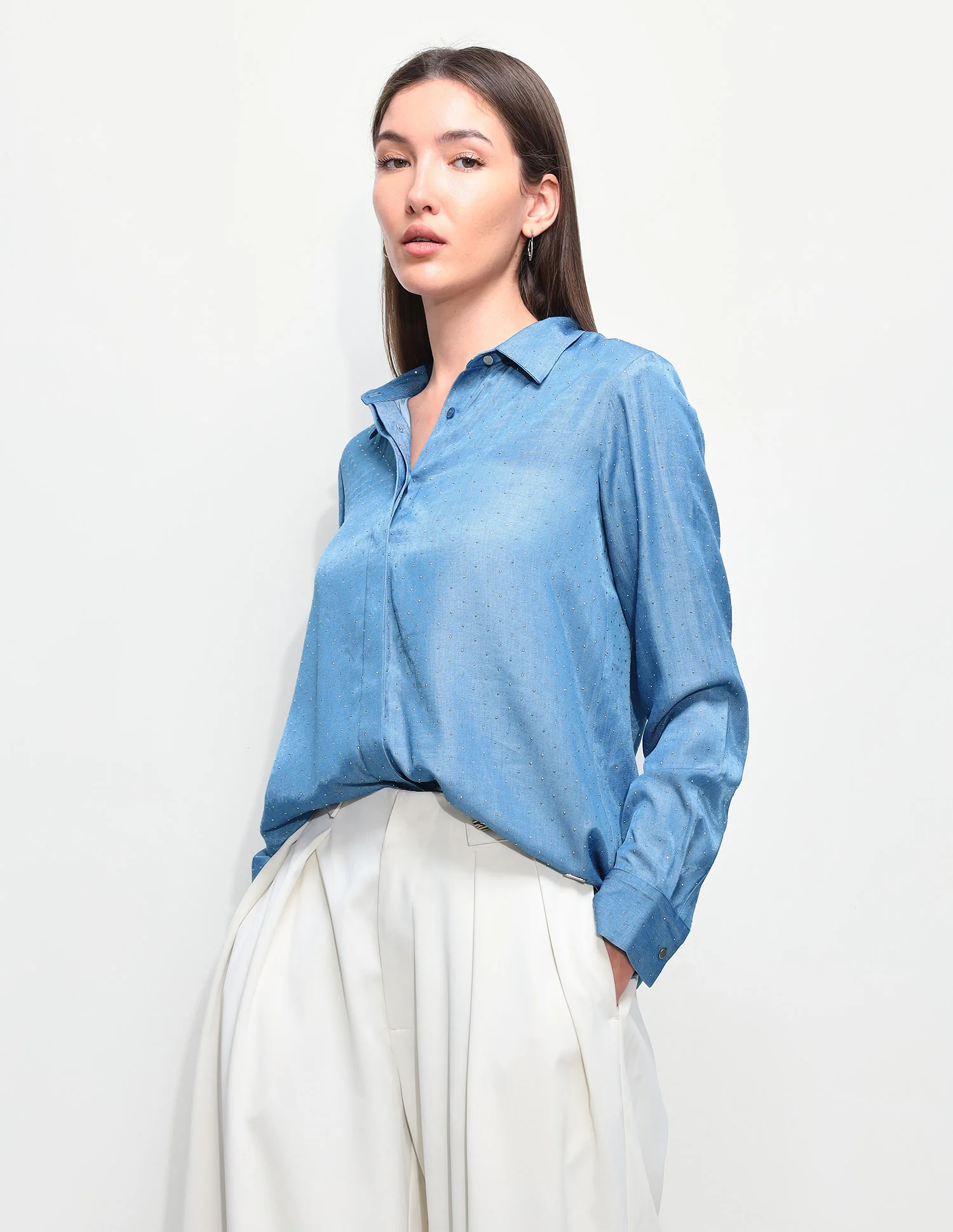 Stud Embellished Regular Fit Shirt - Image 4
