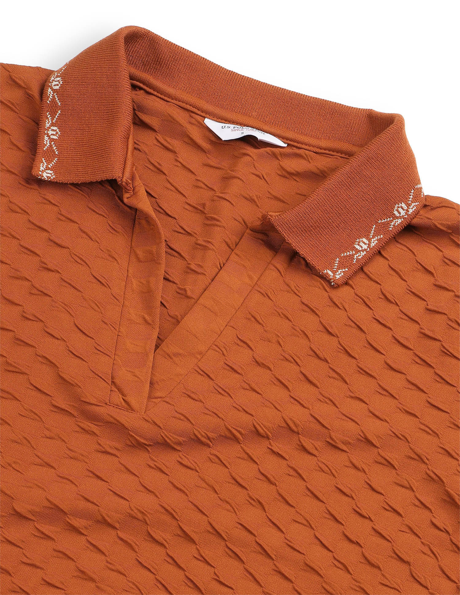 Textured Embroidered Polo Dress - Image 8