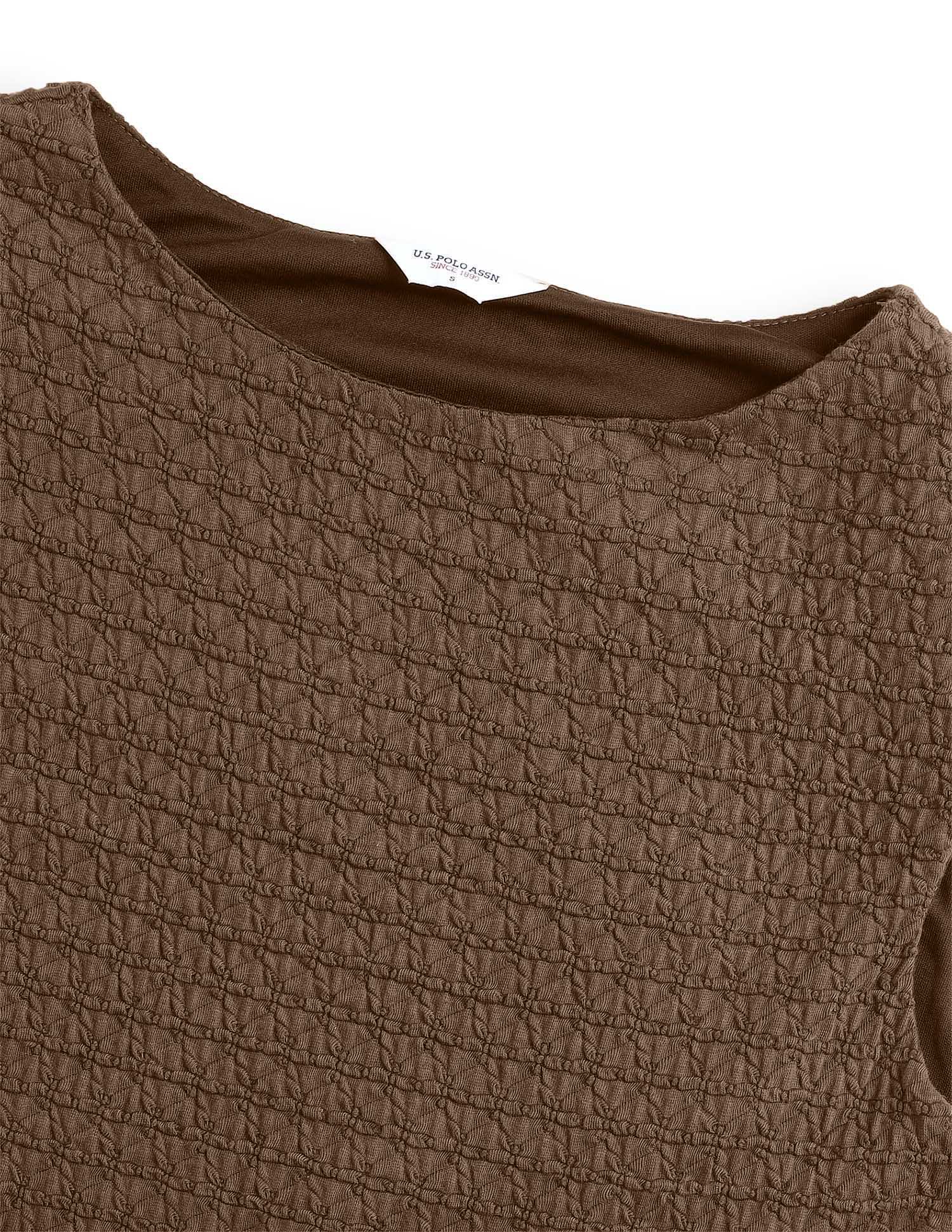 Textured Fitted Midi Sheath Dress - Image 8