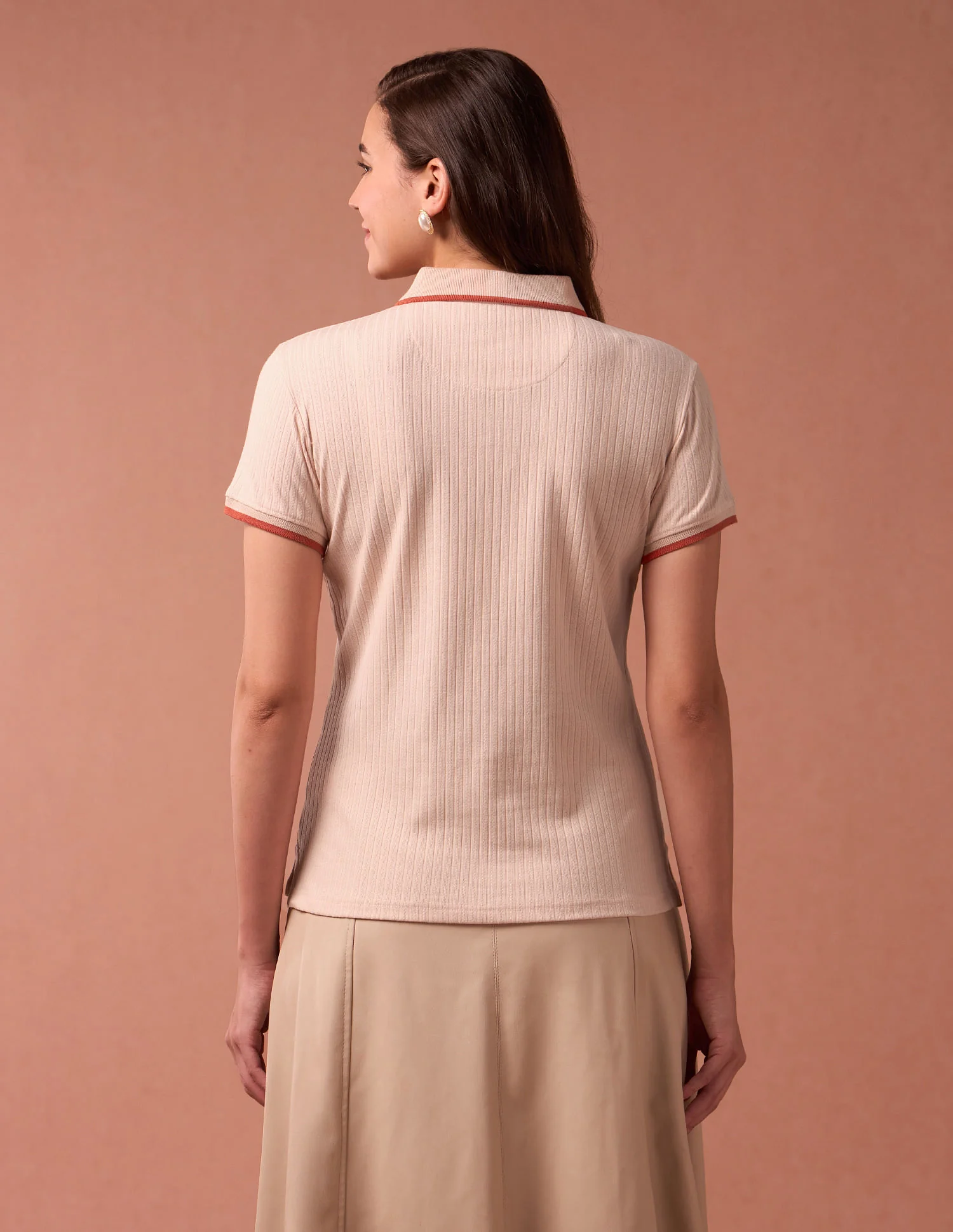 Textured Knit Tipped Polo Shirt - Image 5