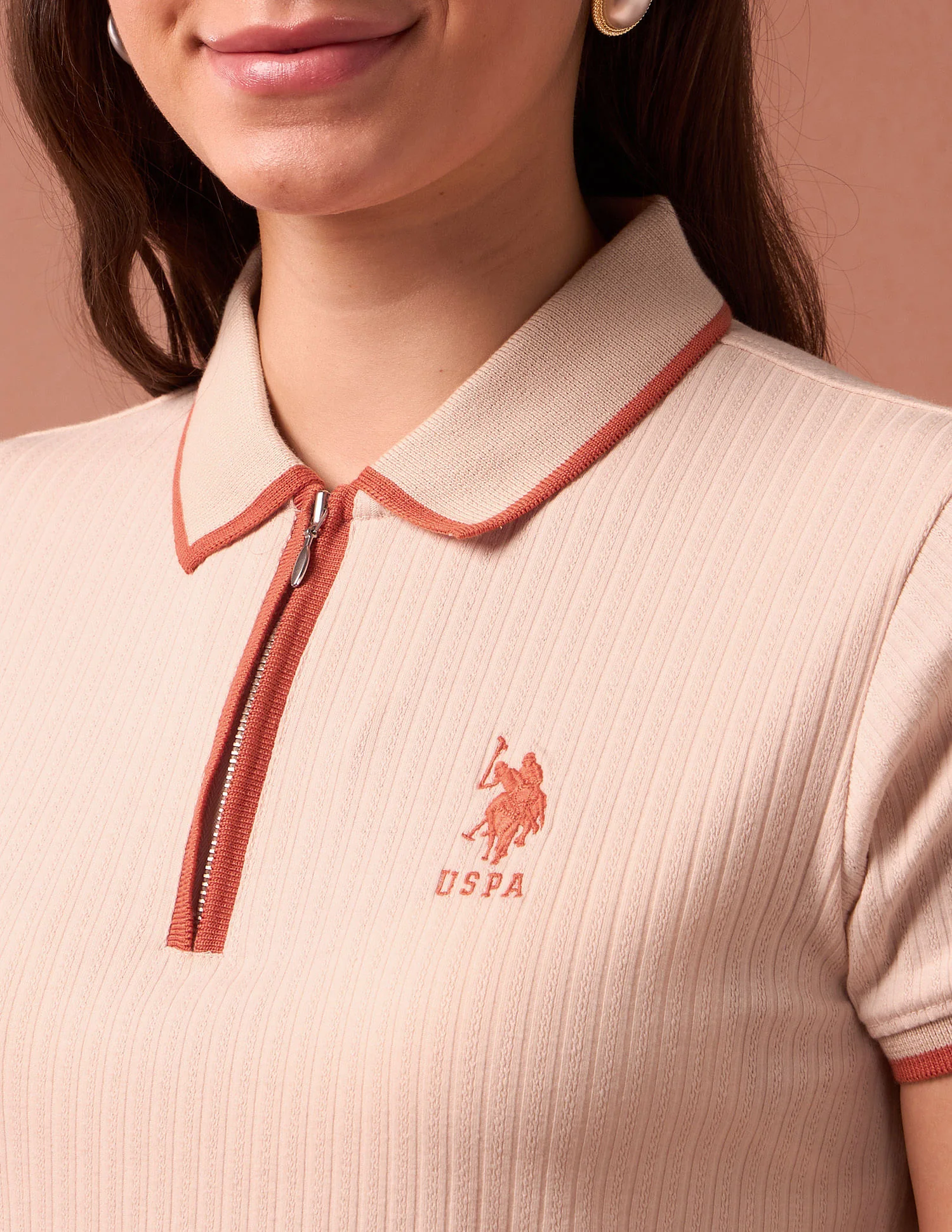Textured Knit Tipped Polo Shirt - Image 7