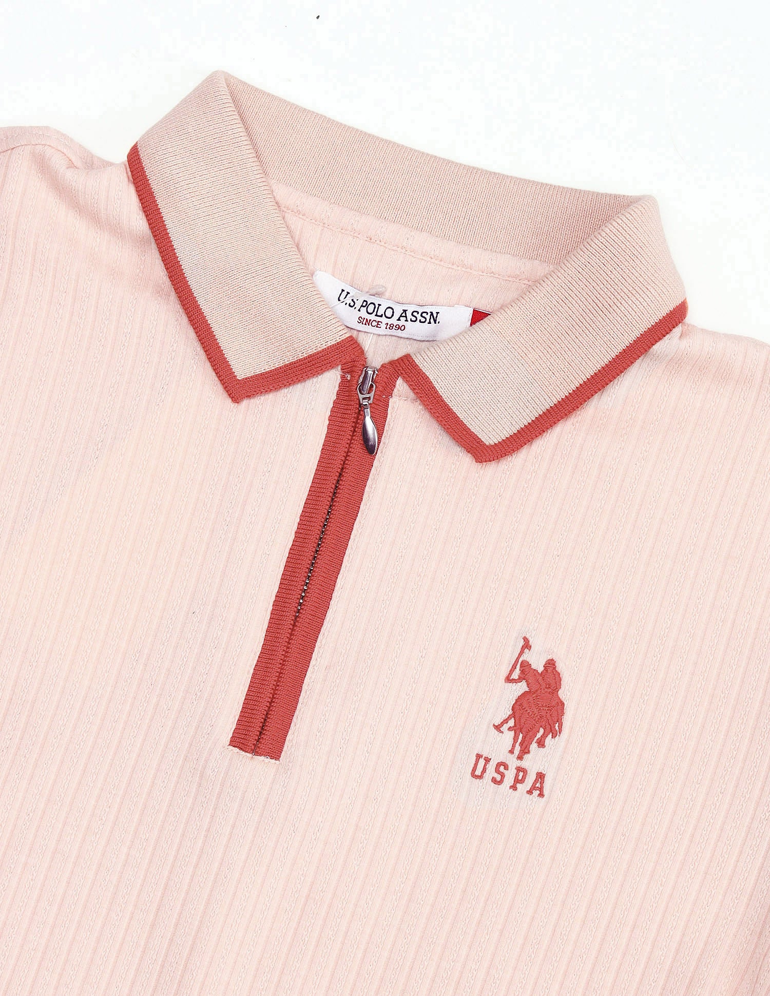 Textured Knit Tipped Polo Shirt - Image 8