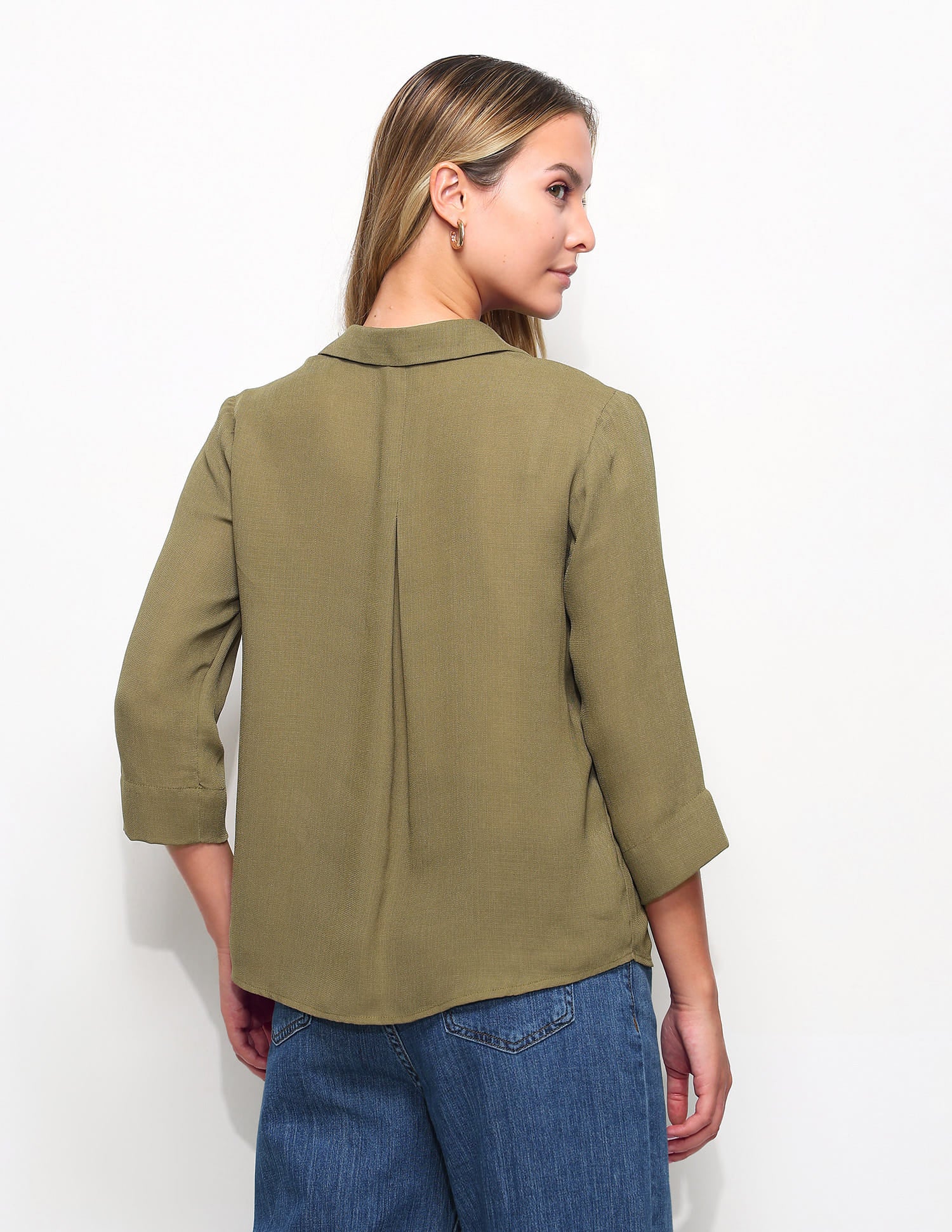 Textured Knotch Collar Top - Image 5