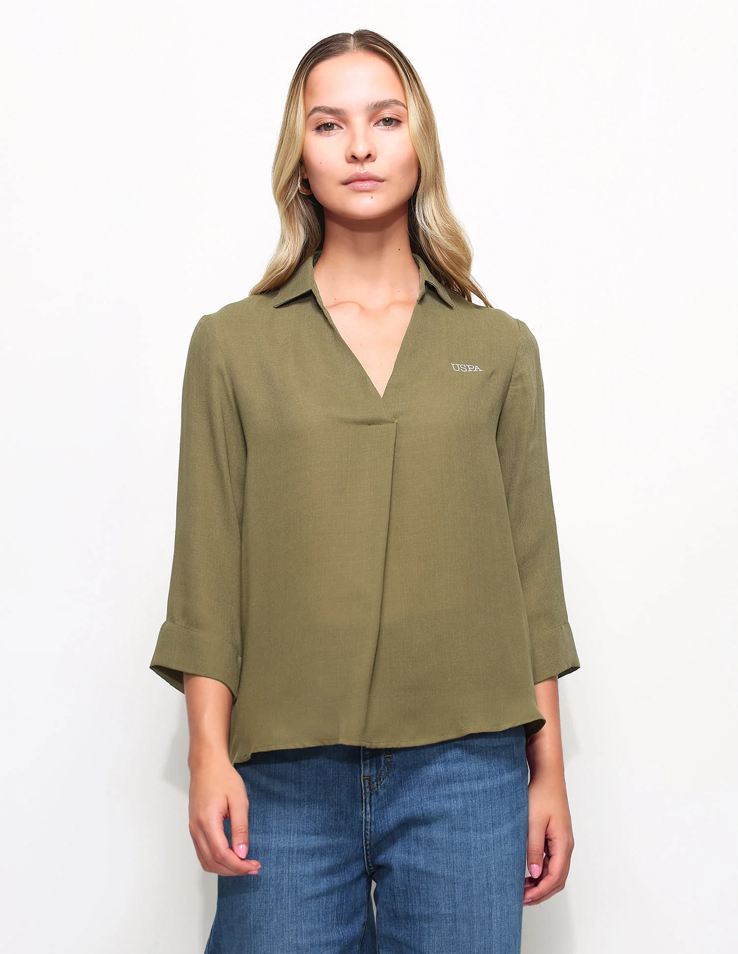 Textured Knotch Collar Top - Image 6