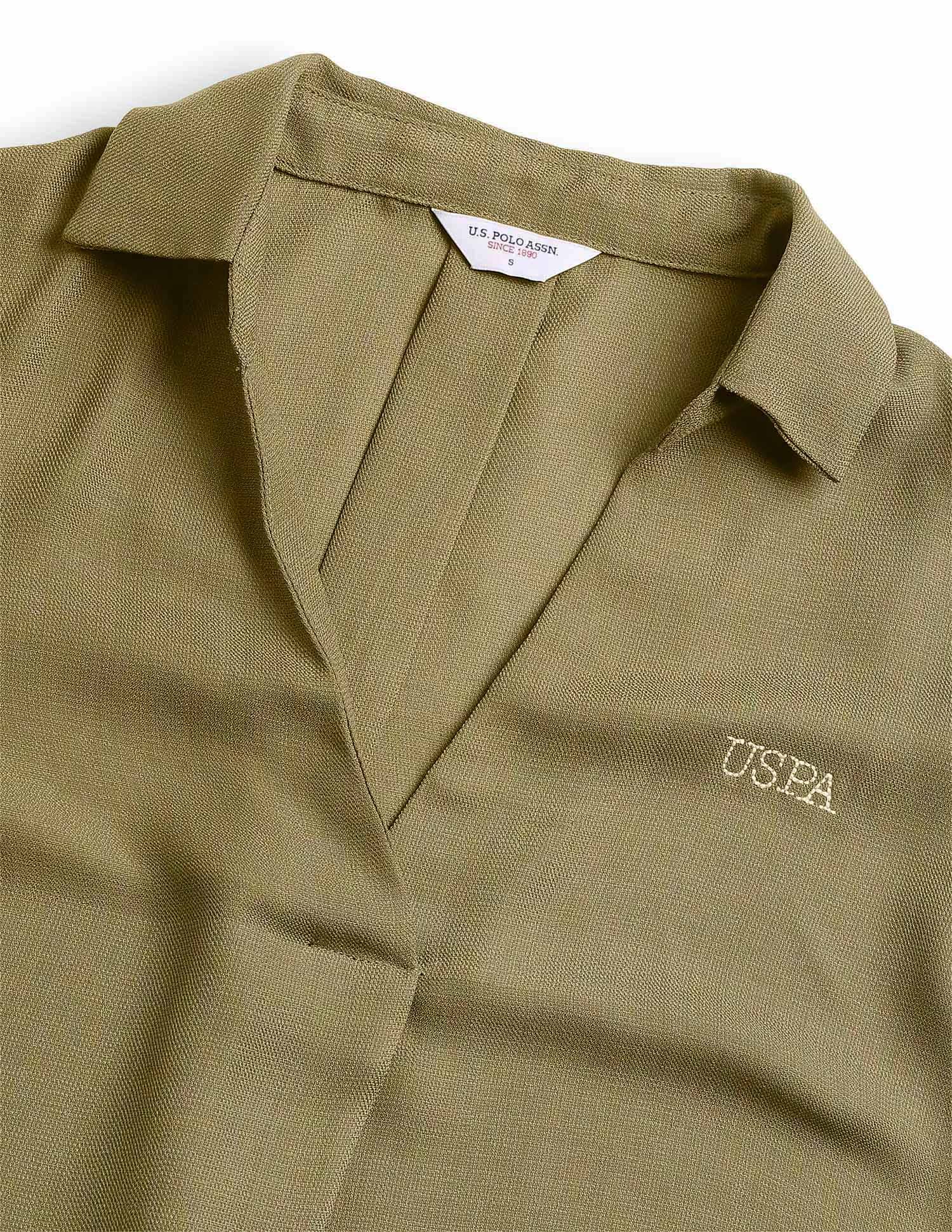 Textured Knotch Collar Top - Image 8