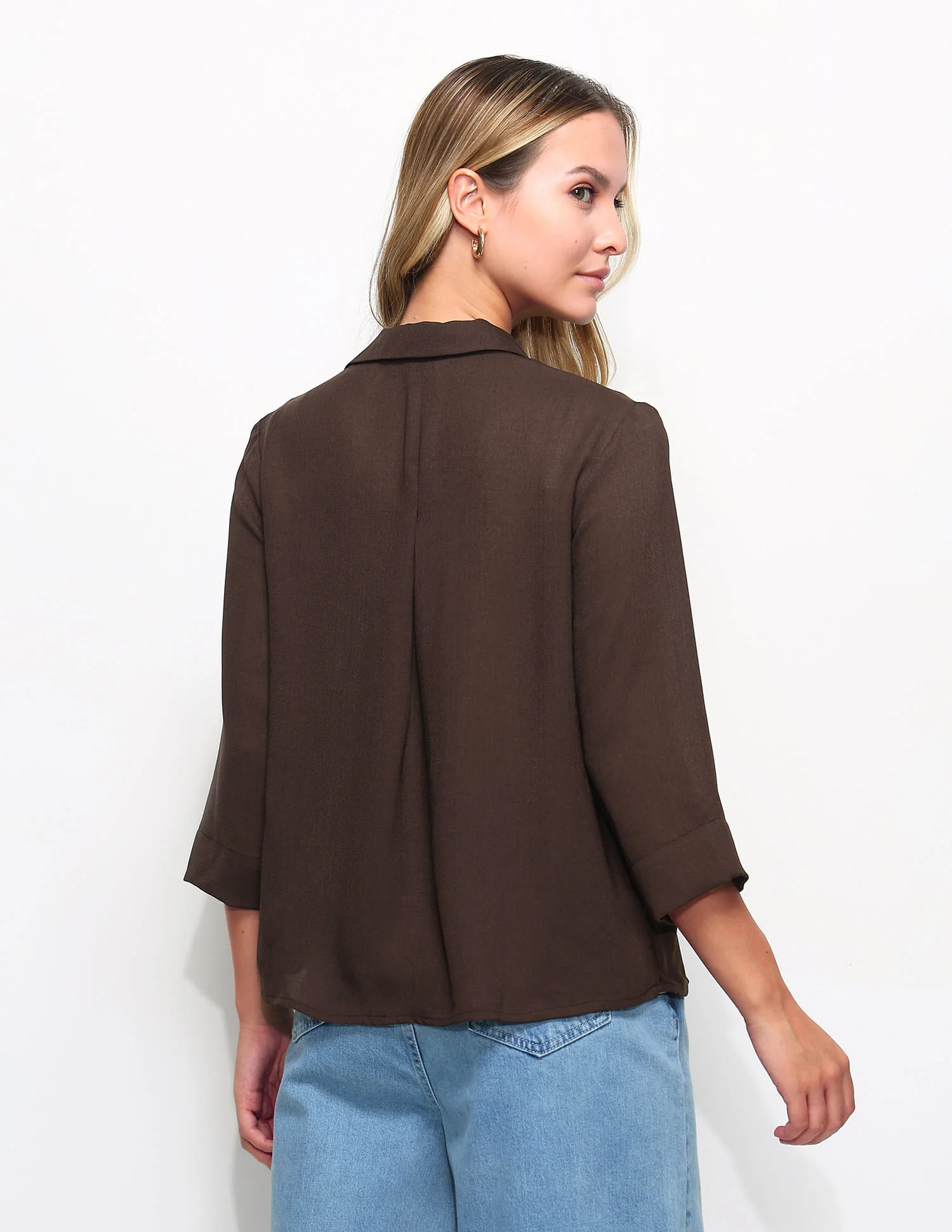 Textured Knotch Collar Top - Image 5