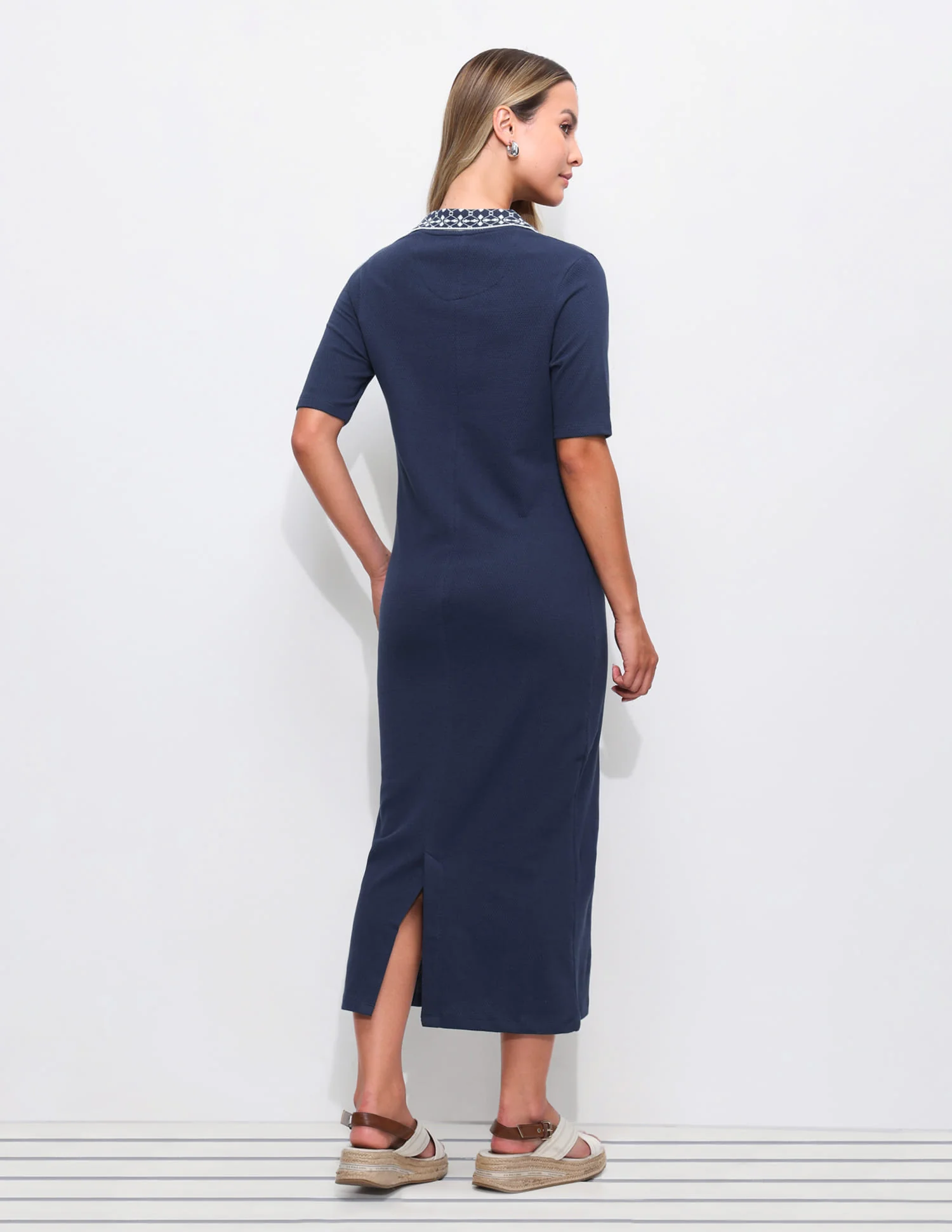 Textured Midi Polo Dress - Image 5