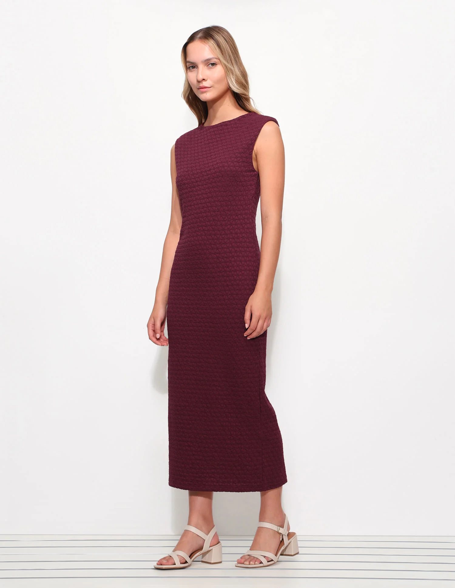 Textured Midi Sheath Dress - Image 4