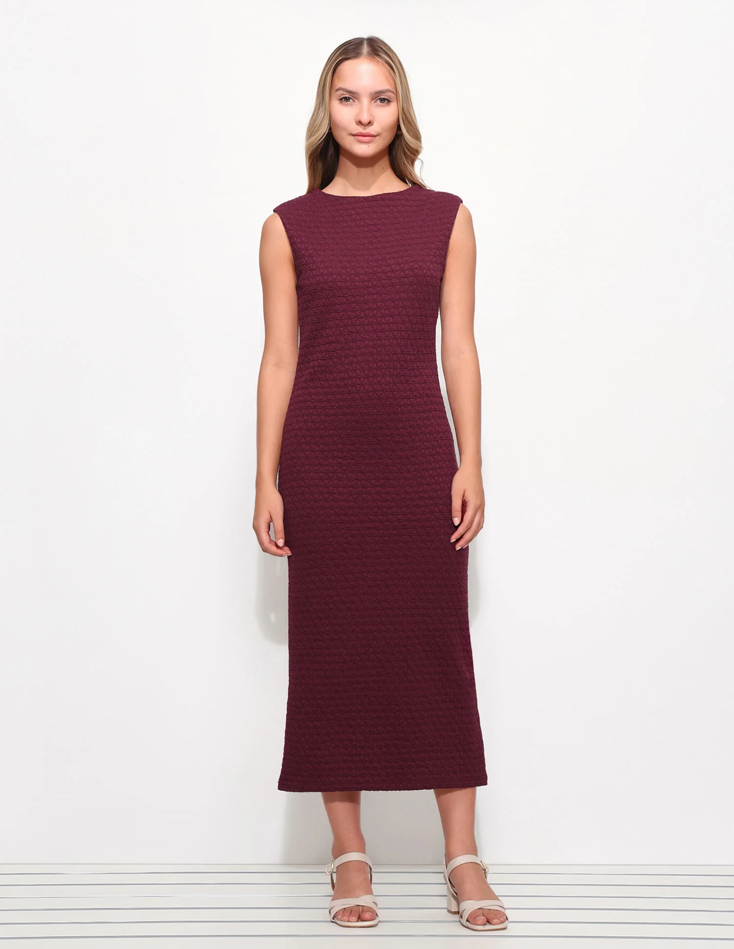 Textured Midi Sheath Dress - Image 6