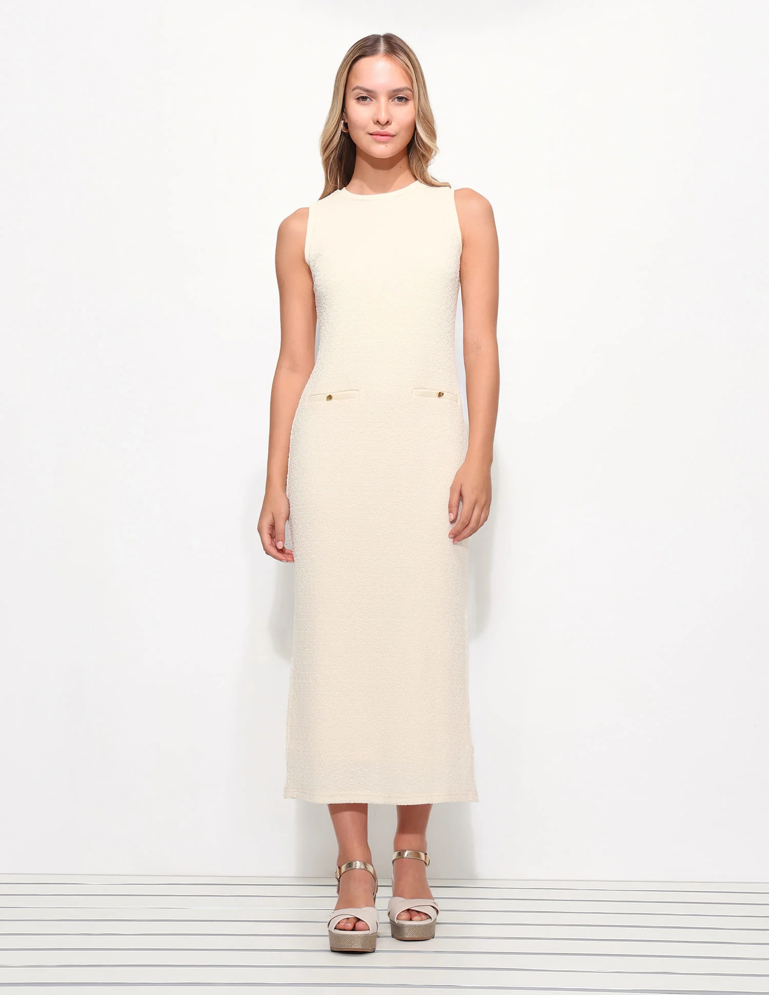 Textured Midi Sheath Dress - Image 6