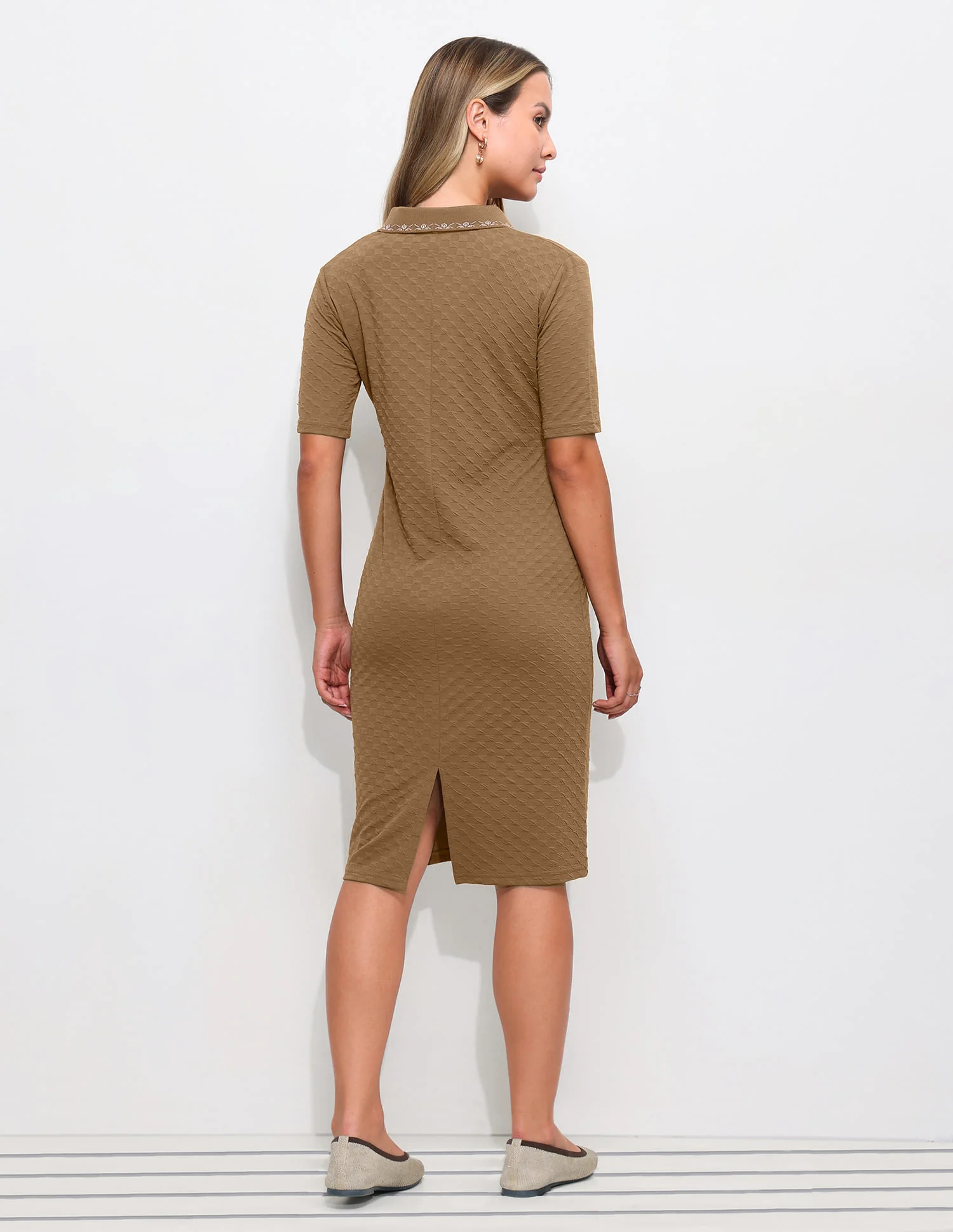Textured Polo Dress - Image 5