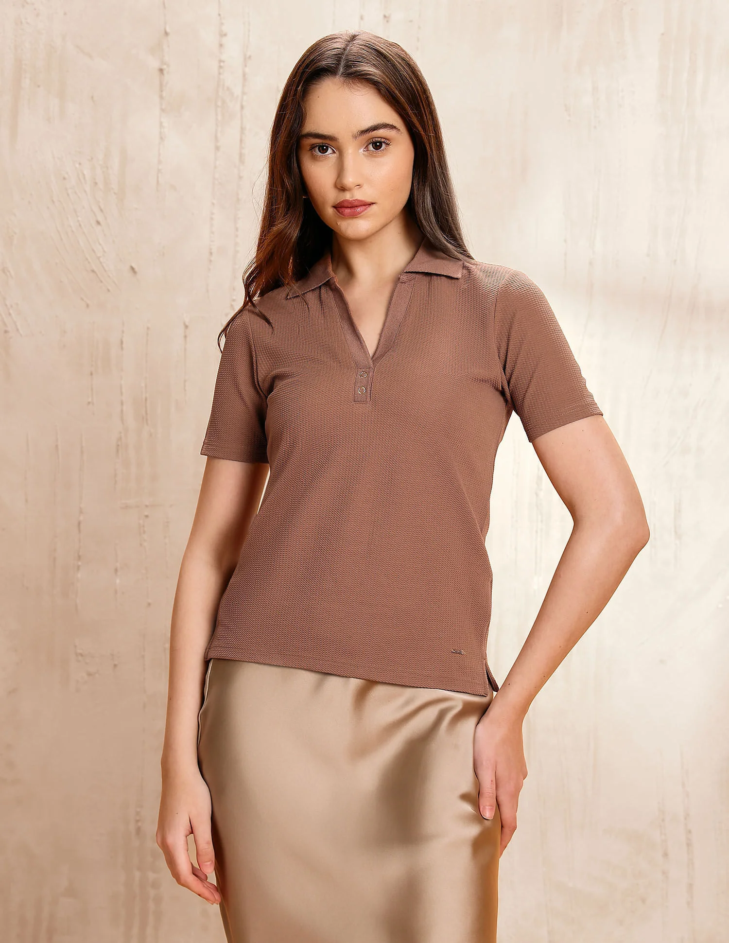 Textured Regular Fit Polo Shirt