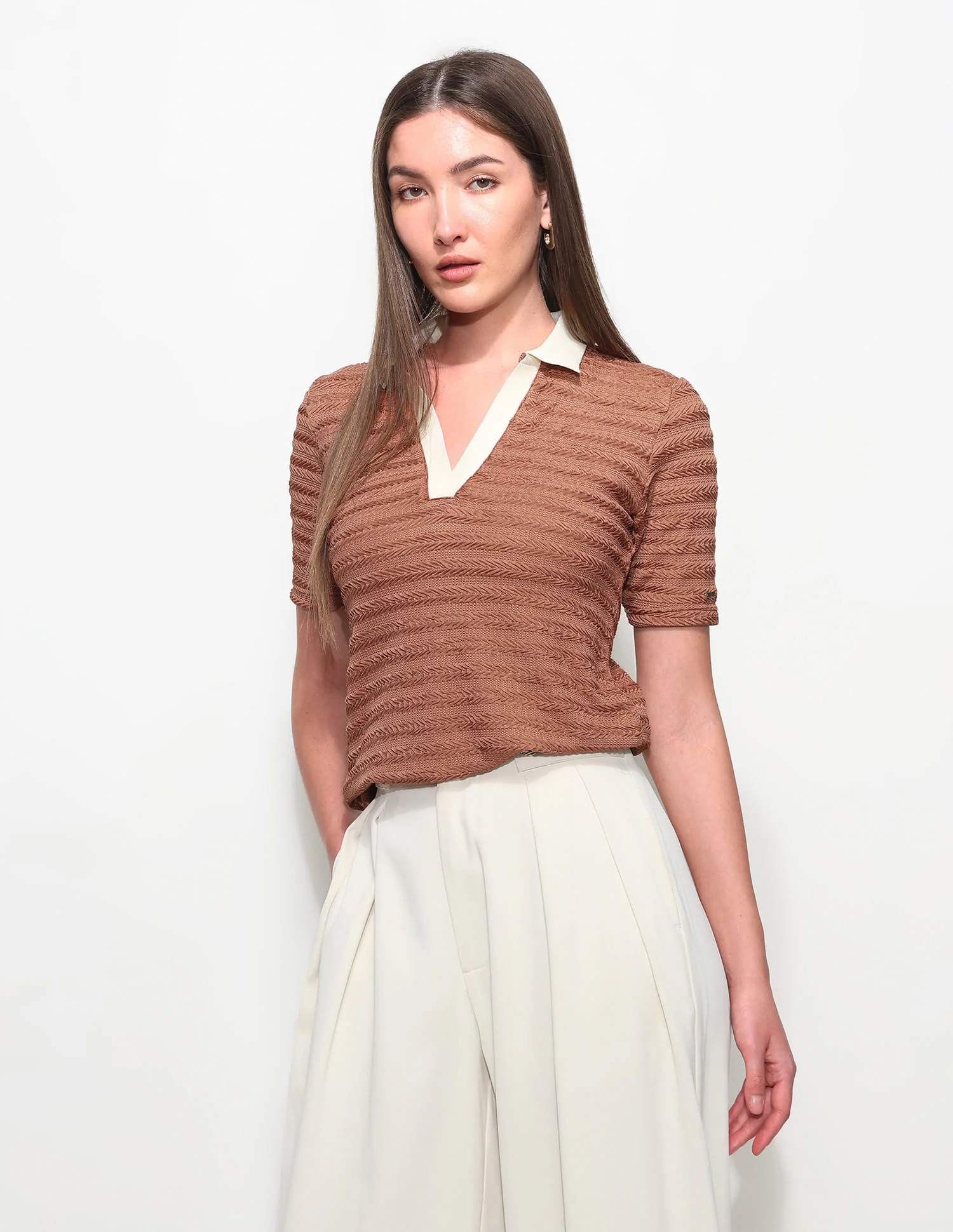 Textured Regular Fit Polo Shirt - Image 4