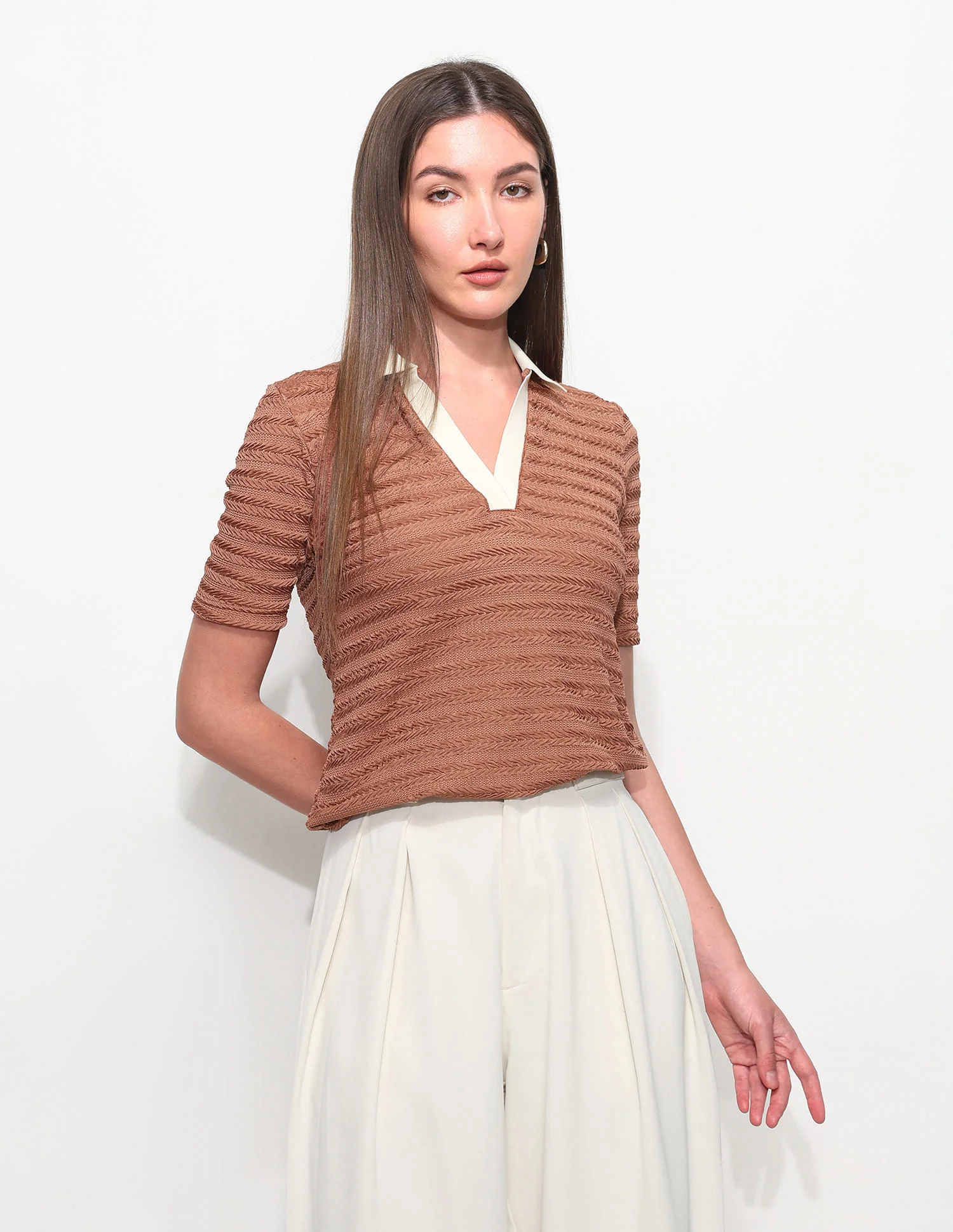 Textured Regular Fit Polo Shirt - Image 6