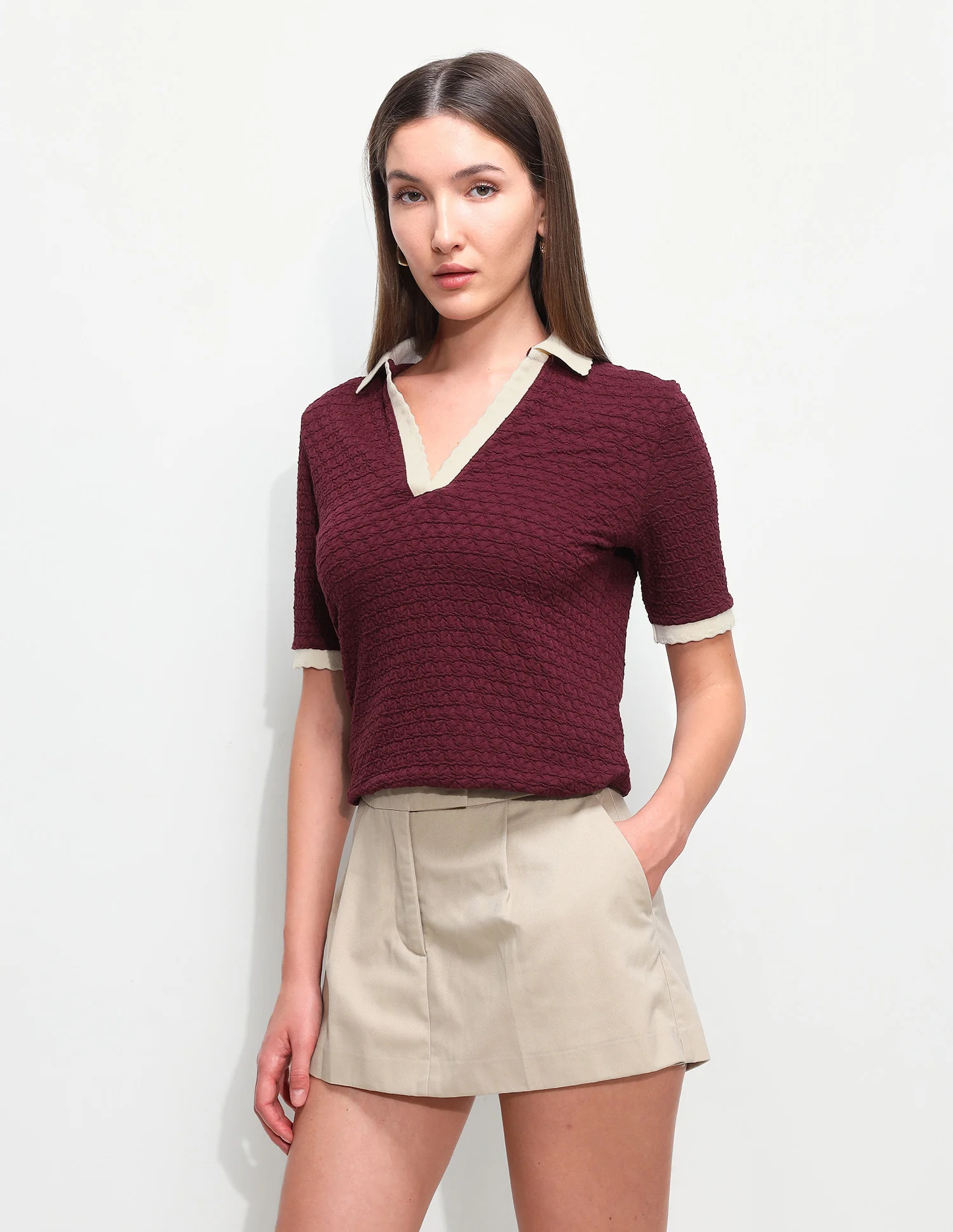 Textured Regular Fit Polo Shirt - Image 4