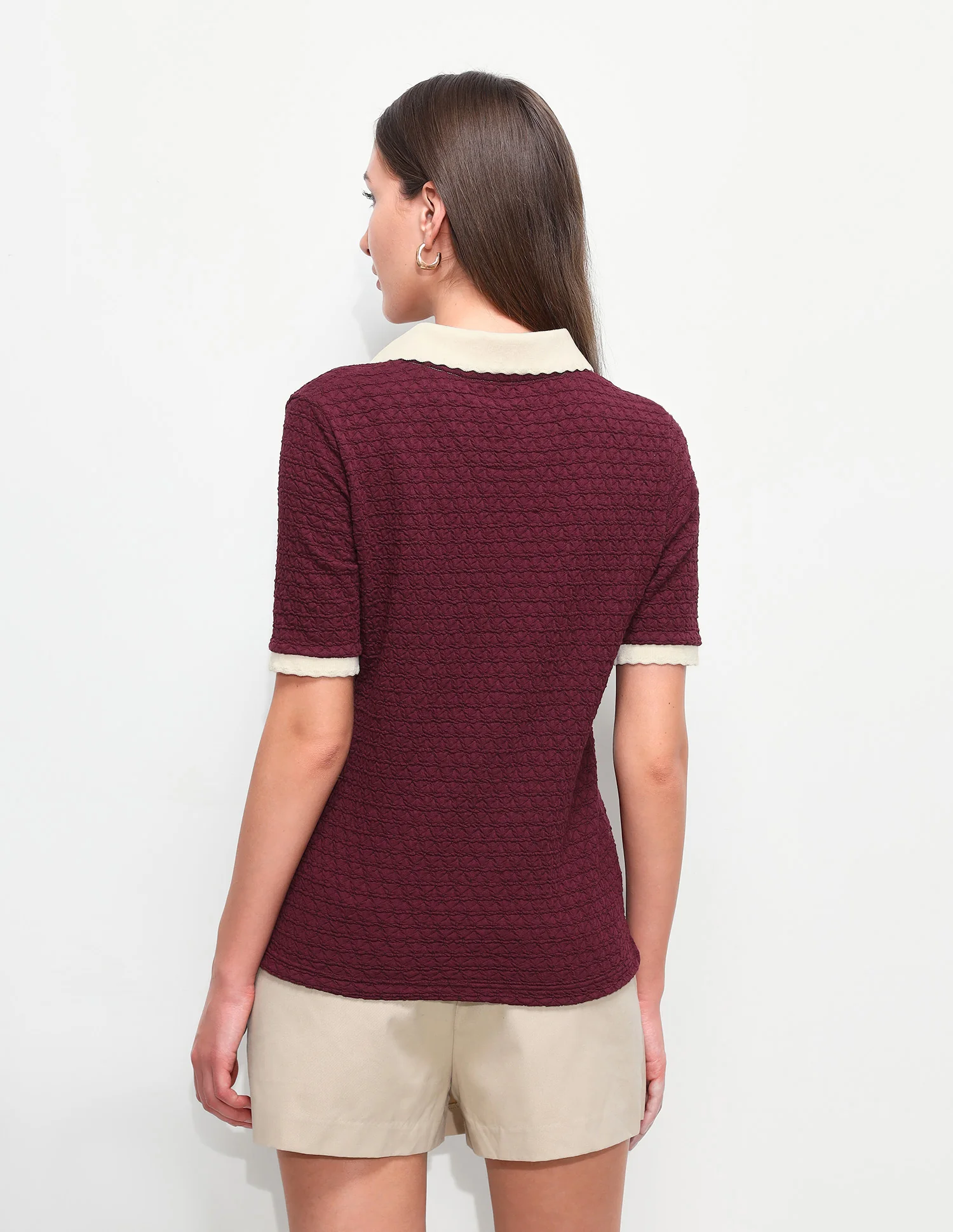 Textured Regular Fit Polo Shirt - Image 5