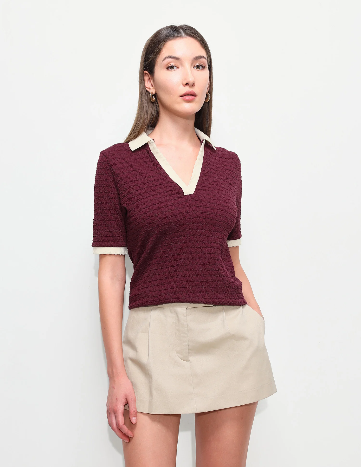 Textured Regular Fit Polo Shirt - Image 6