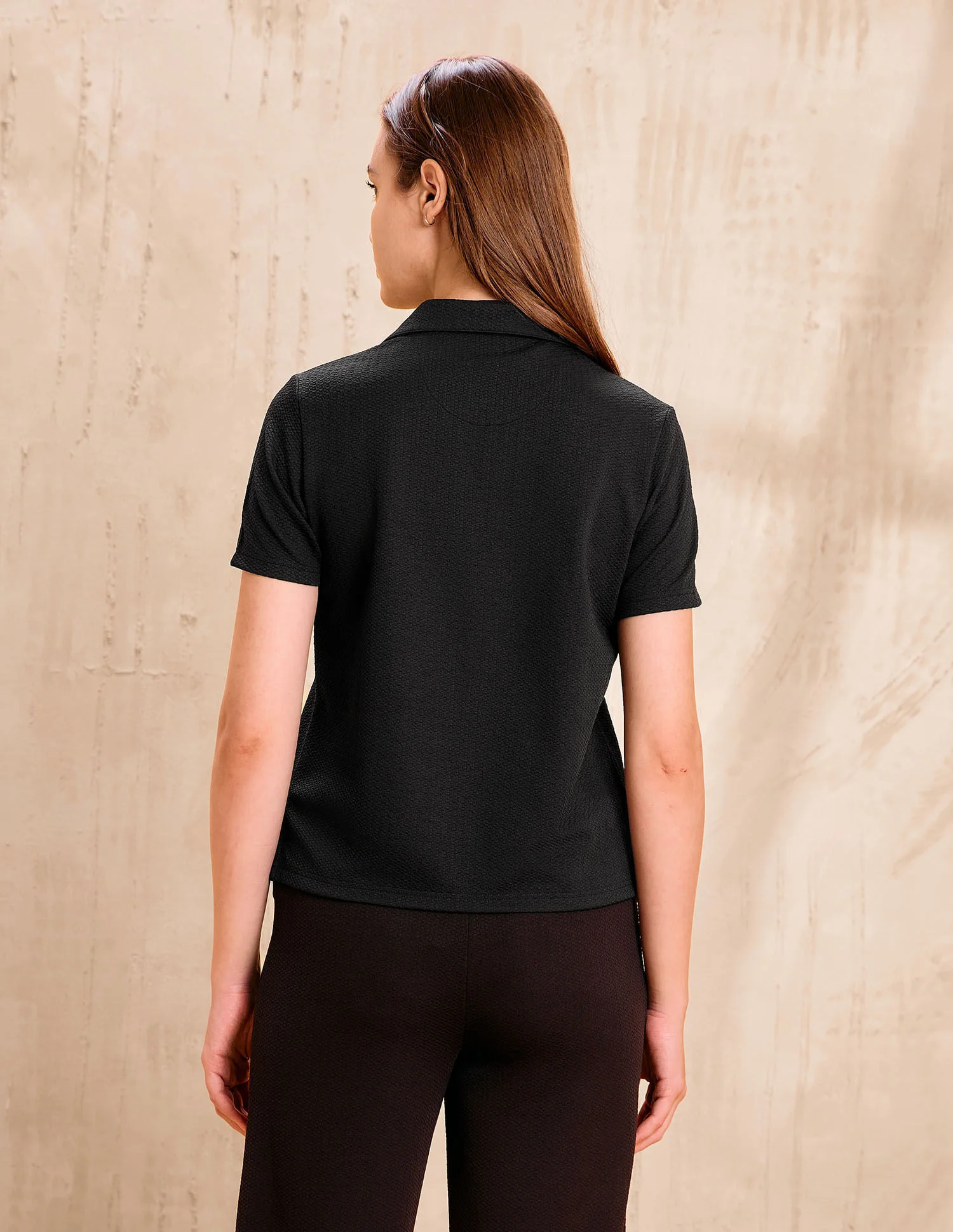 Textured Regular Fit Polo Shirt - Image 5