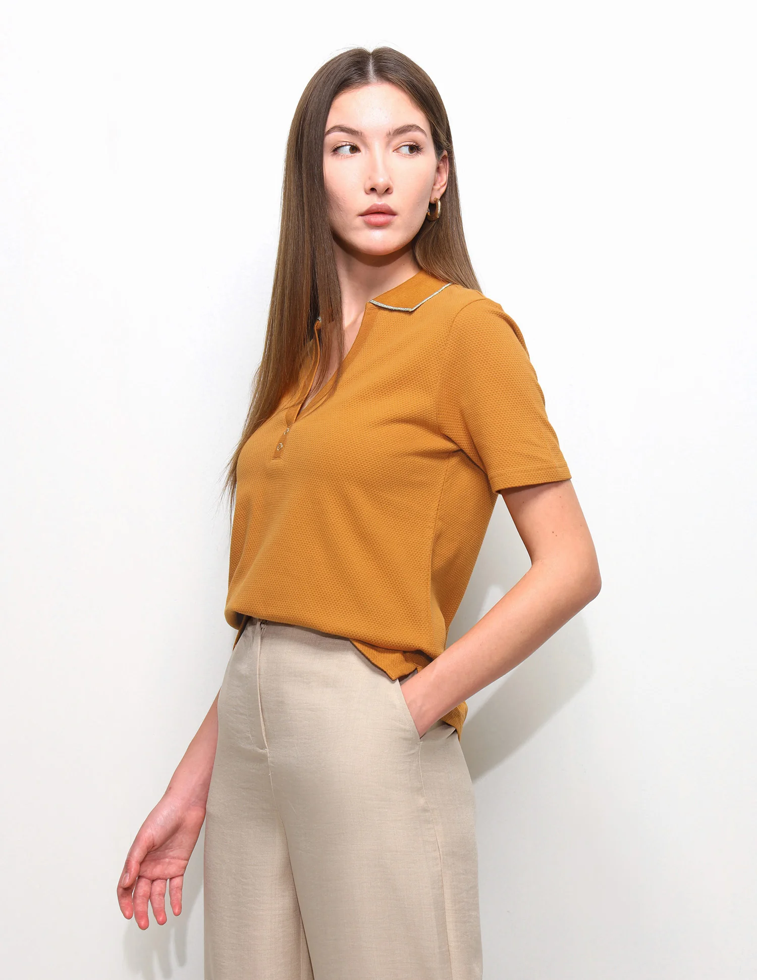 Textured Regular Fit Polo Shirt - Image 4