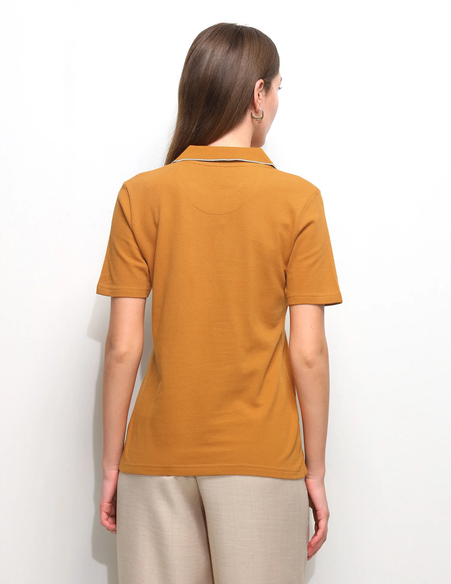 Textured Regular Fit Polo Shirt - Image 5