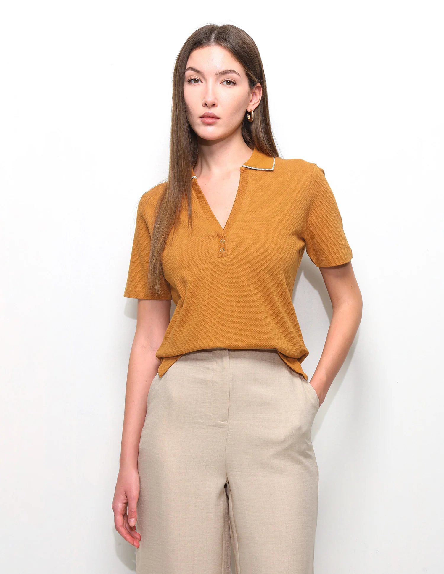 Textured Regular Fit Polo Shirt - Image 6