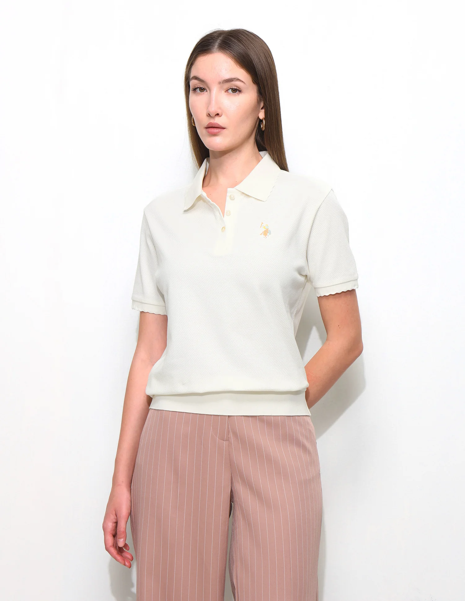 Textured Relaxed Fit Blouson Polo Shirt - Image 4