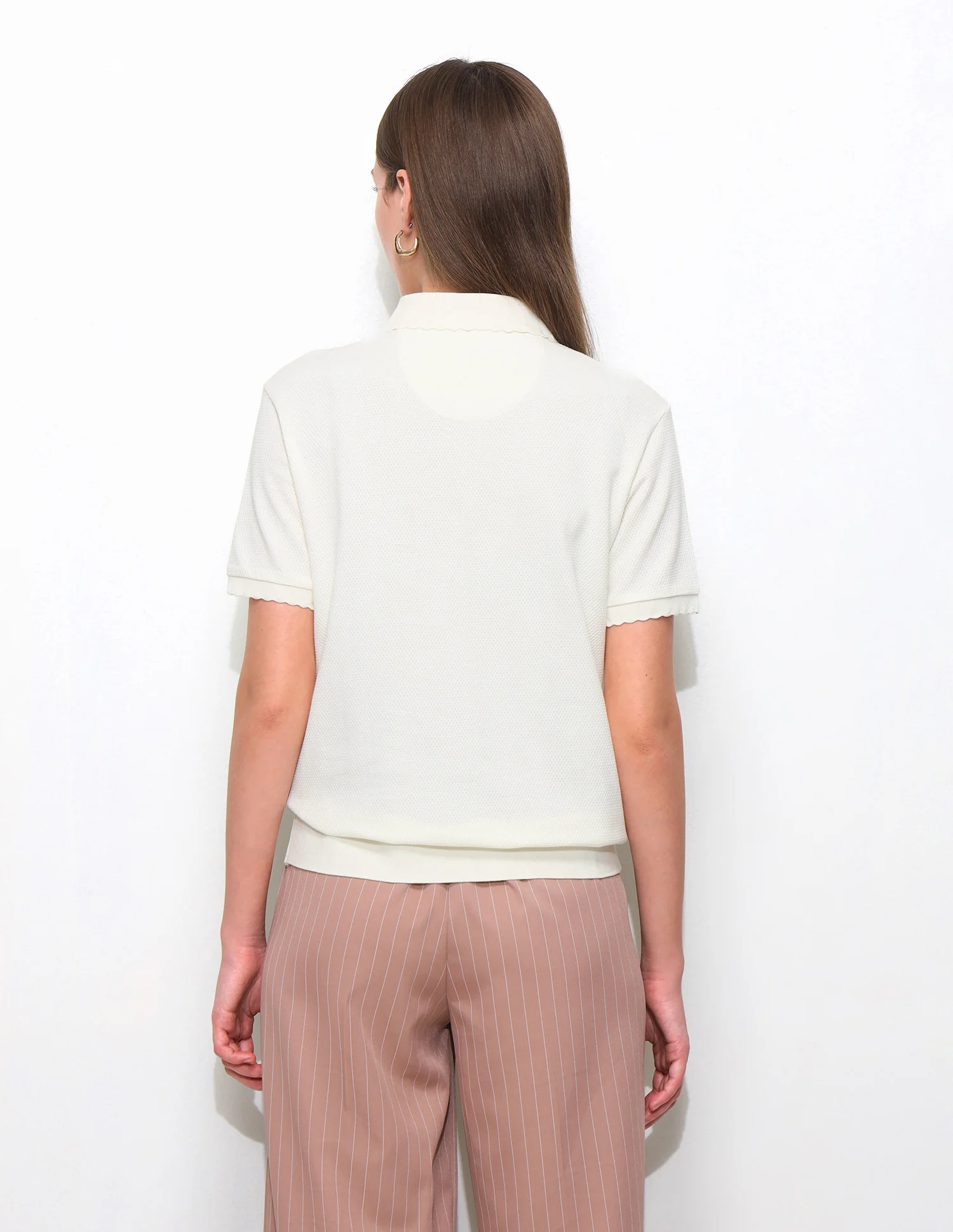 Textured Relaxed Fit Blouson Polo Shirt - Image 5