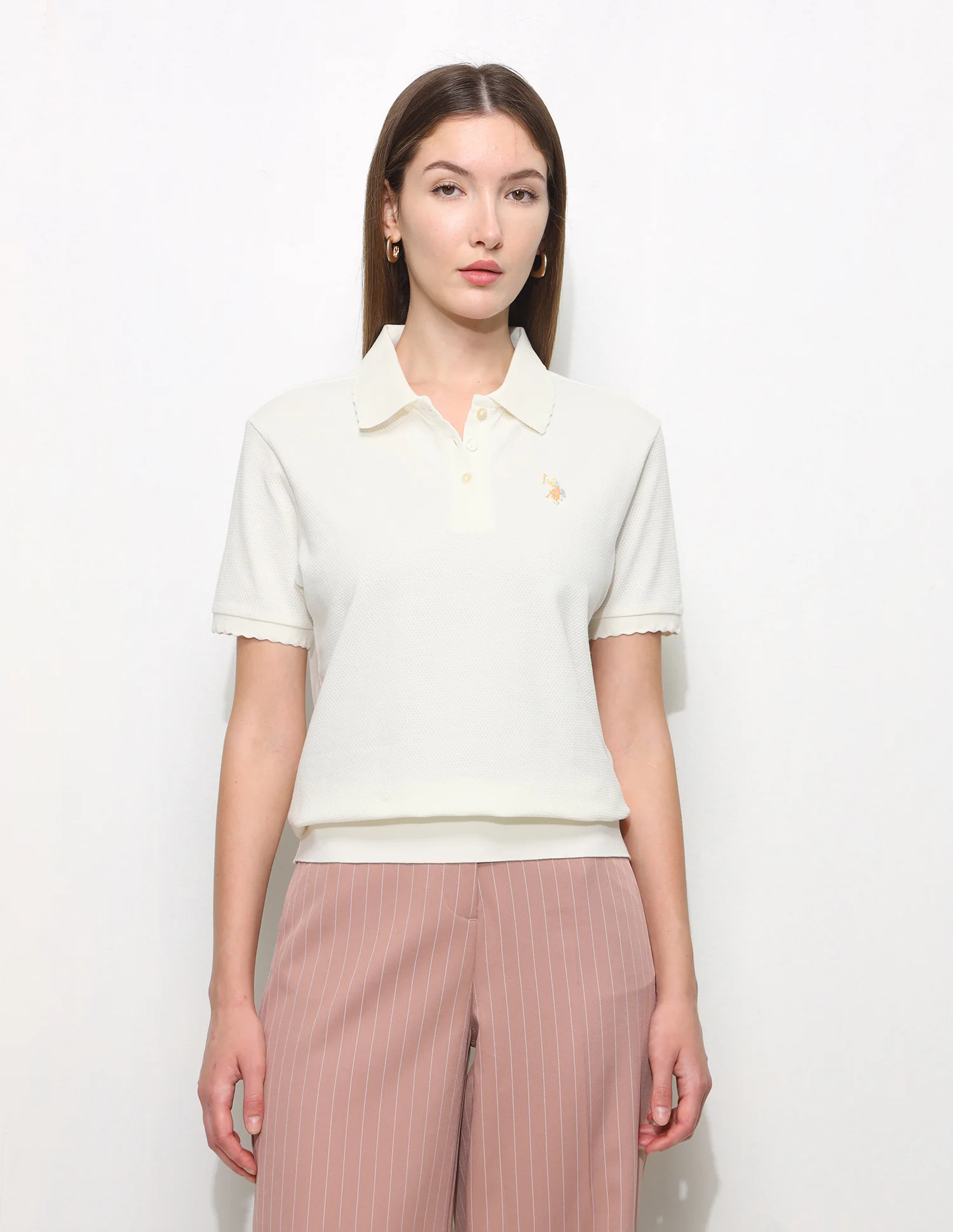 Textured Relaxed Fit Blouson Polo Shirt - Image 6
